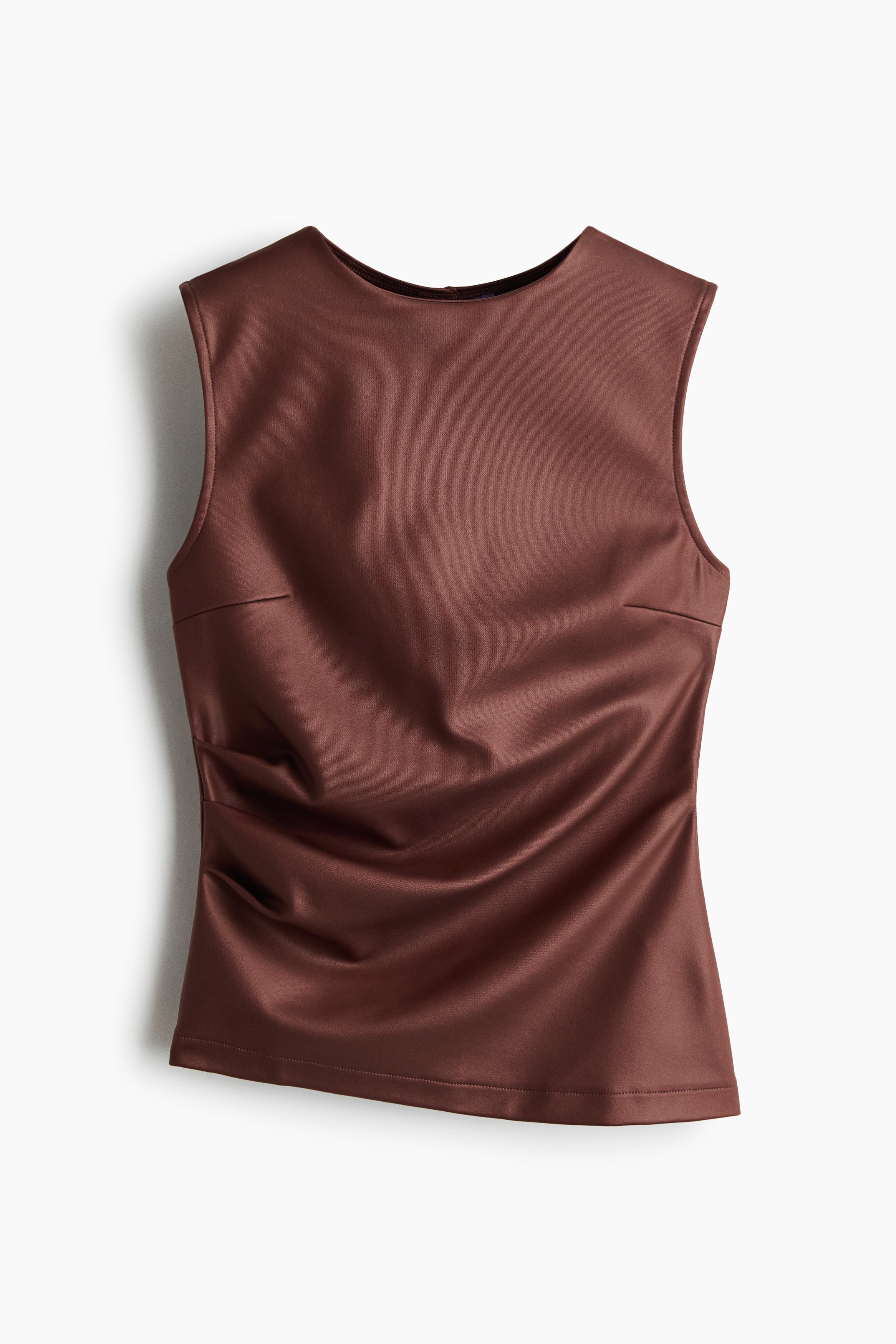 Bluza od obloženog žerseja - Tamnosmeđa