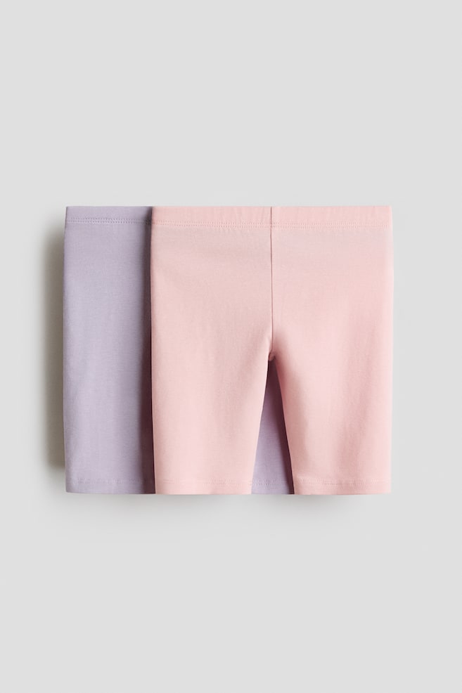 2-Pack Cotton Bike Shorts - Light pink/light purple/Pink/light pink/Black/Light beige/leopard print/White/lilac hearts/Light blue/hearts - 1