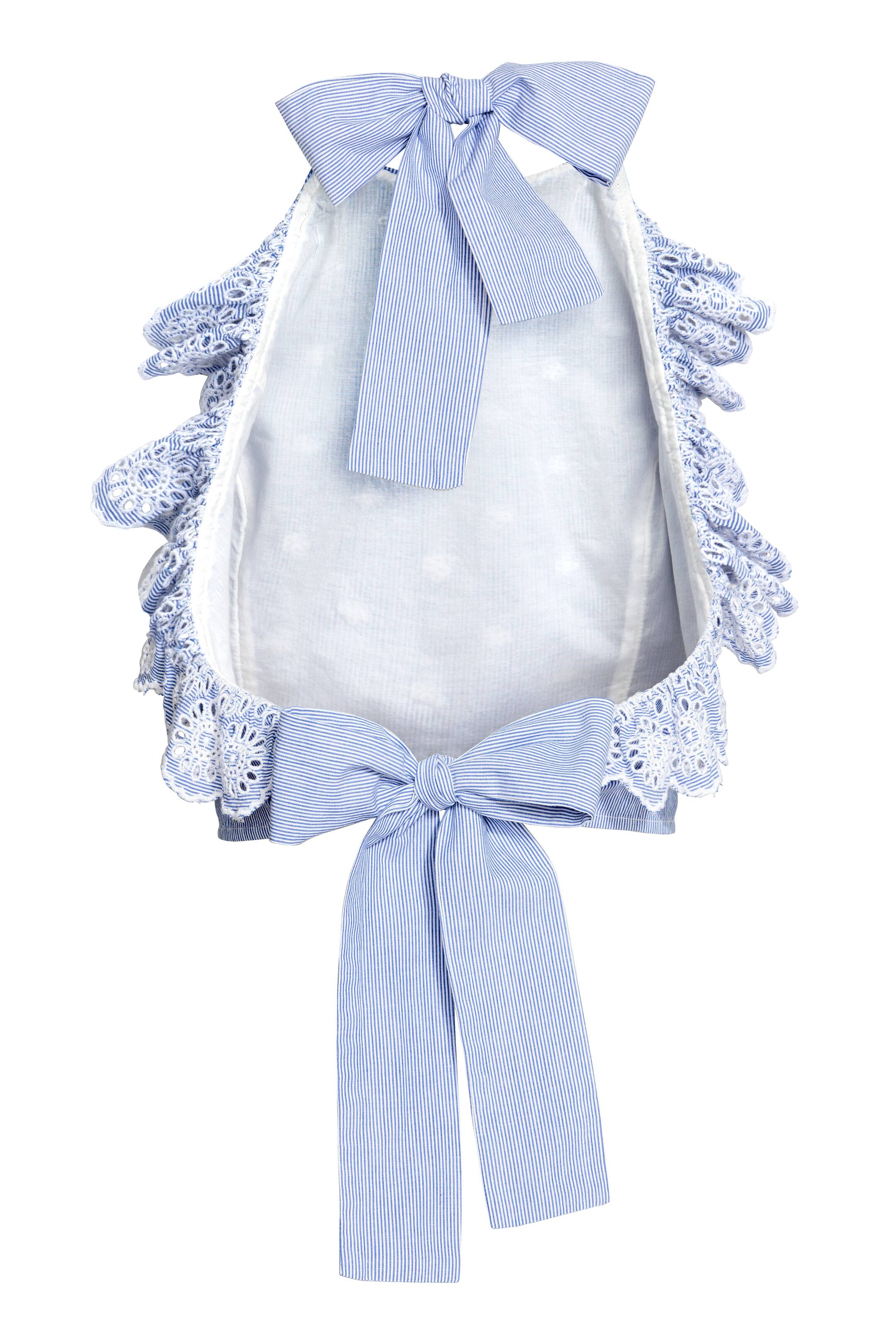 View larger image: Embroidered halterneck top - Blue/White/Striped - Ladies | H&M IE 1
