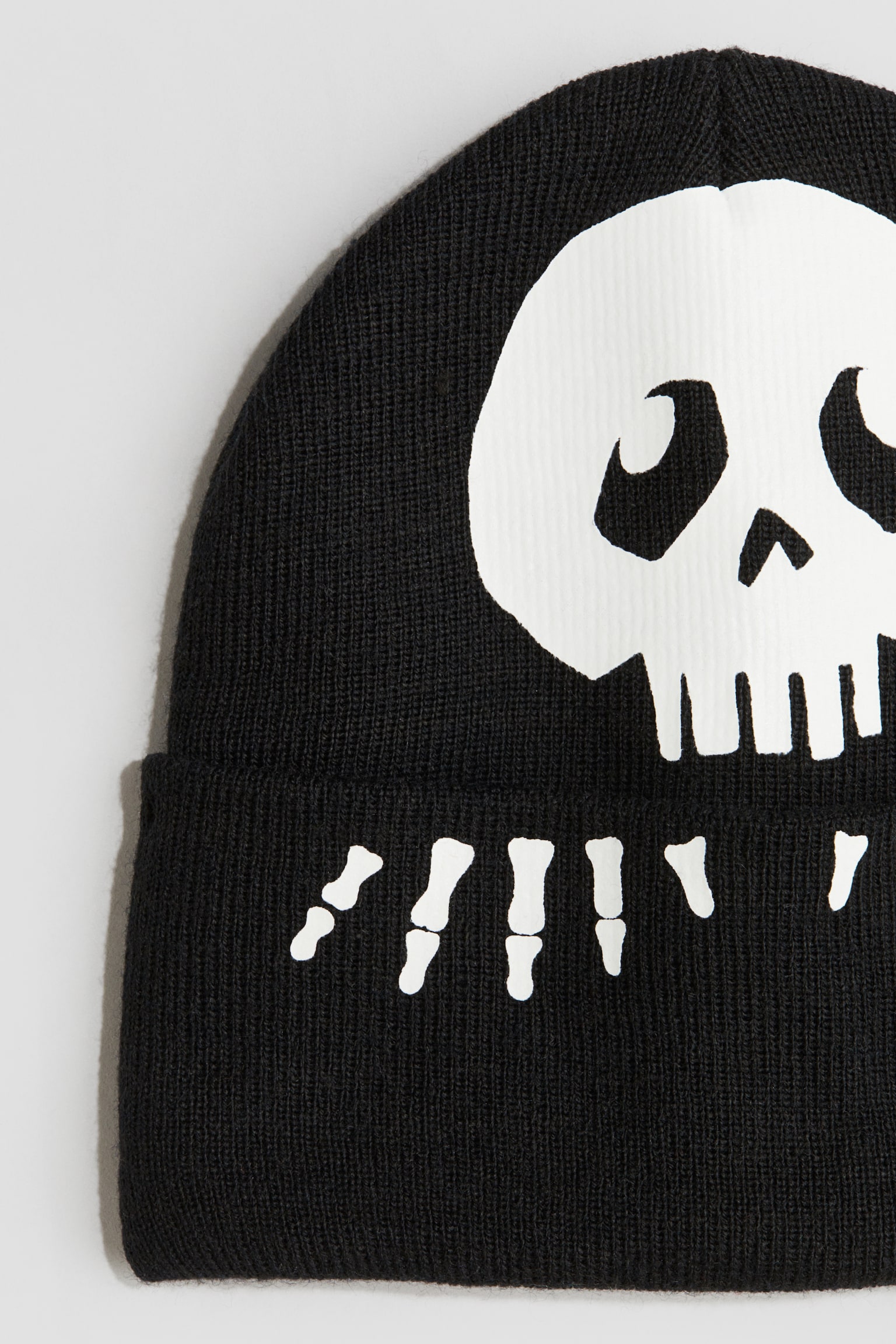 Print Design Beanie - Black/Skull - 2