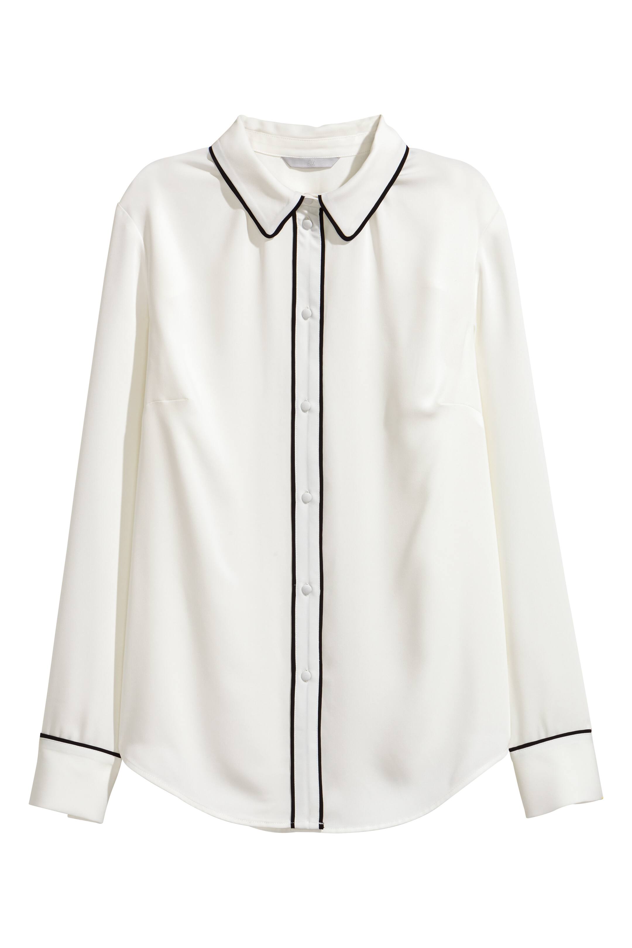 Grotere afbeelding bekijken: Blouse met lange mouwen - Wit - DAMES | H&M NL 1