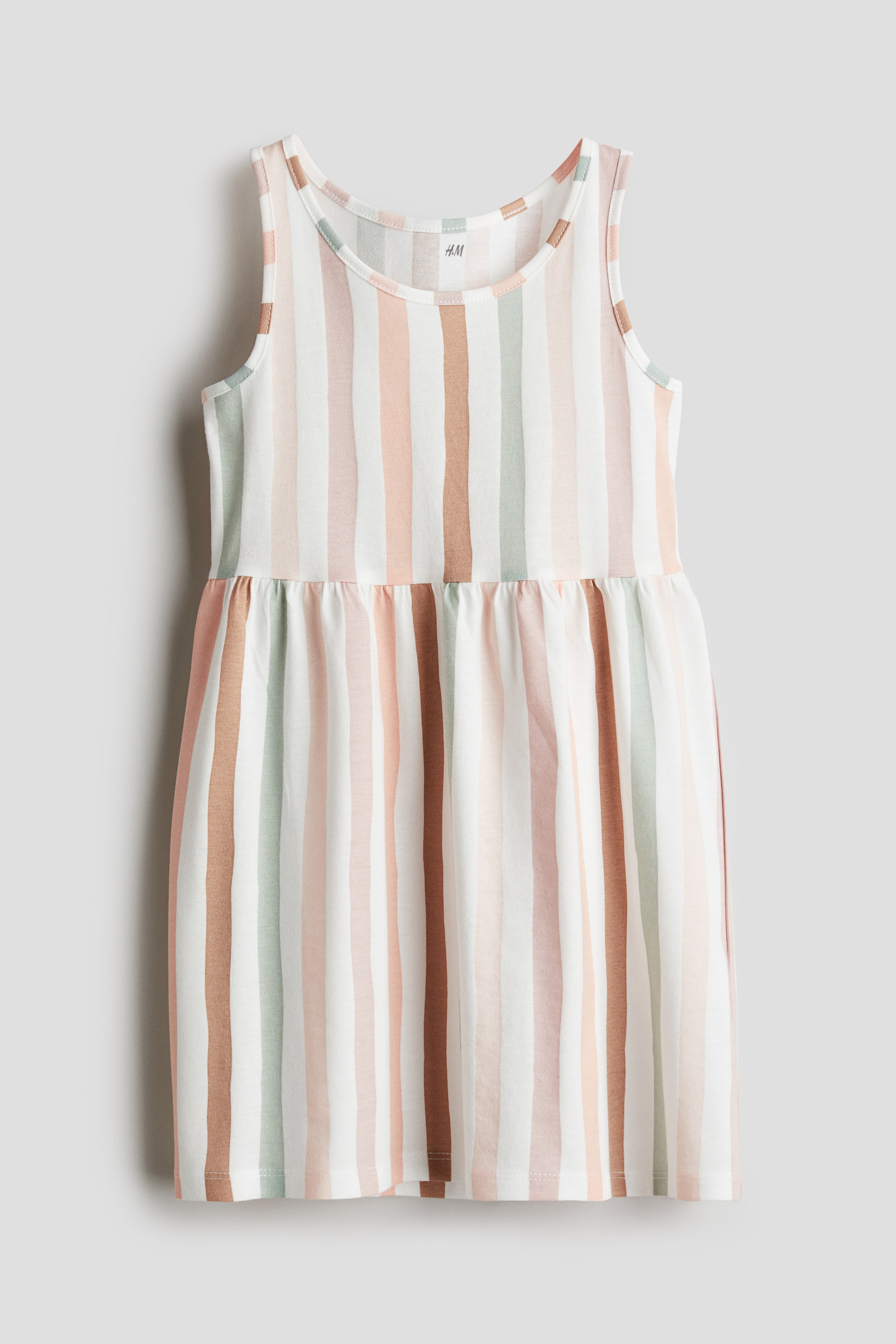 Patterned cotton dress - Pink/Striped - Kids | H&M GB