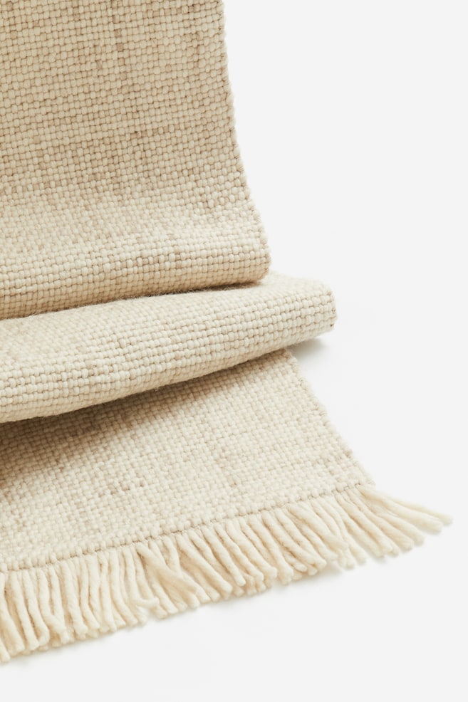 Fringed wool-blend rug - Light beige/Beige - 4