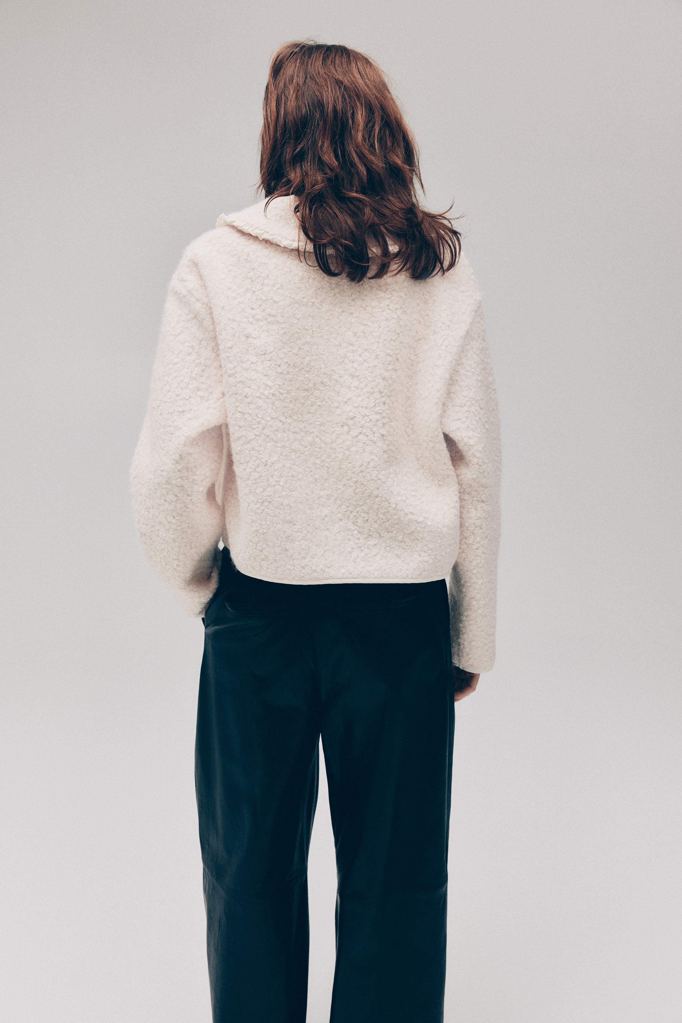 Collared bouclé cardigan