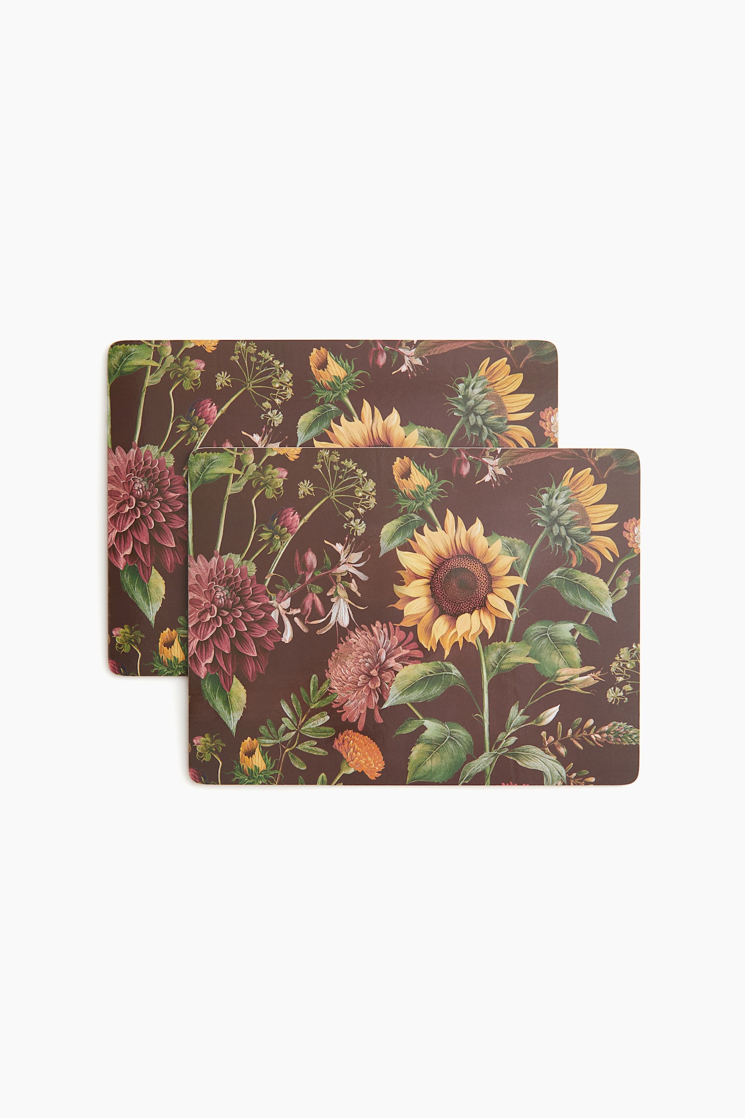 2-pack graphic-print place mats - Dark red/Floral - 1