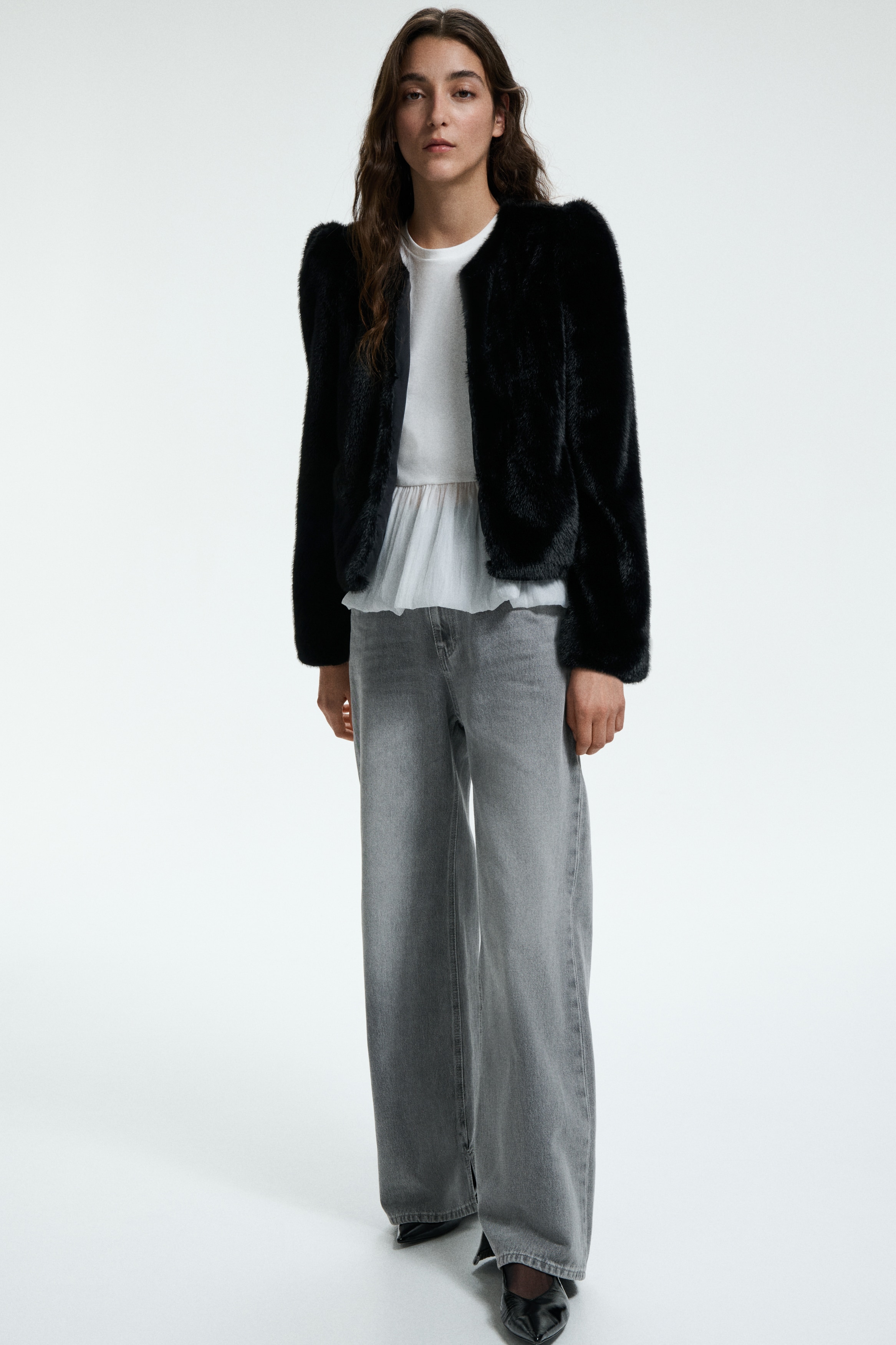フラッフィジャケット - ブラック - レディース | H&M JP