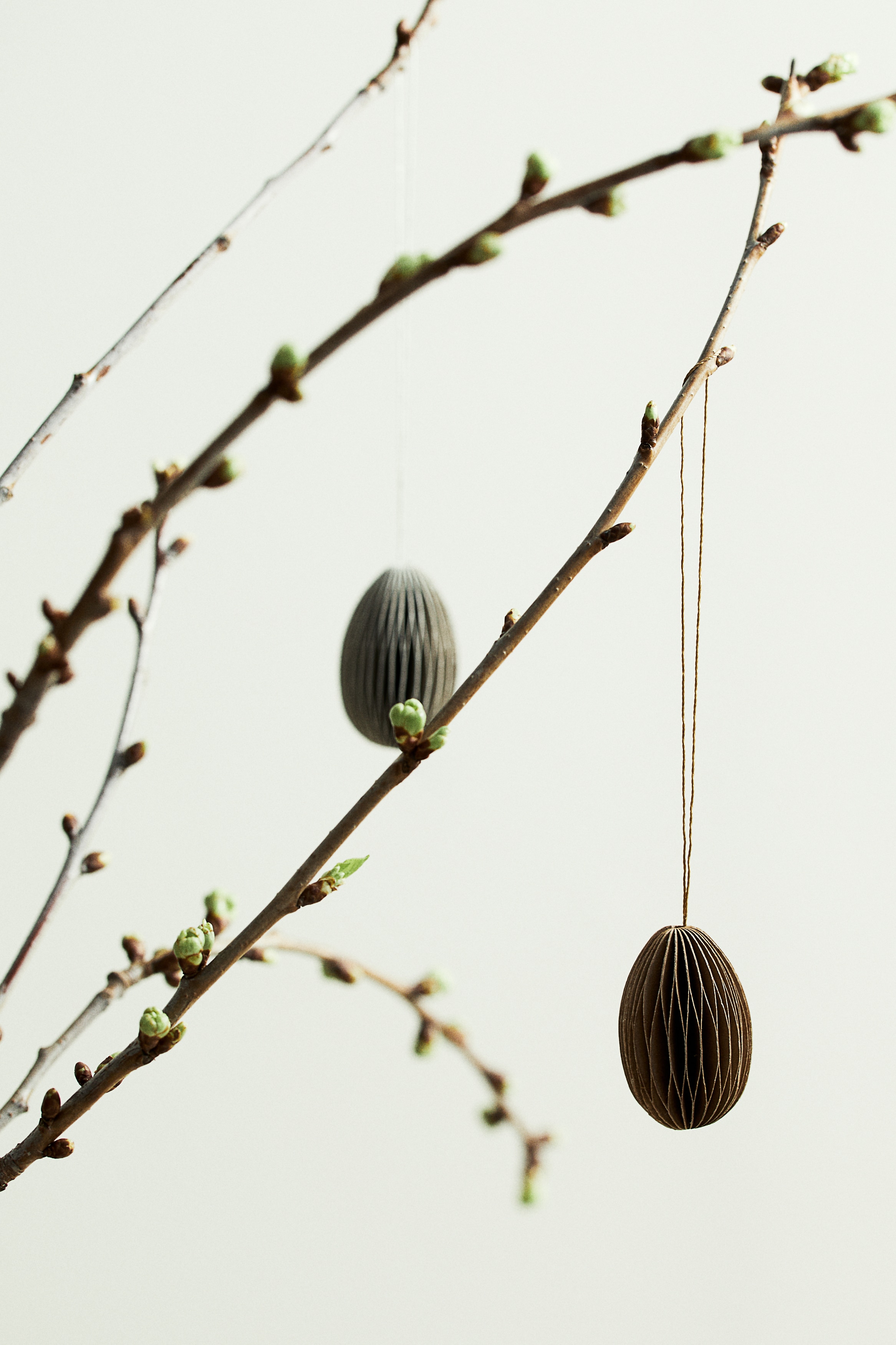 Set van 6 paasdecoraties - Wit/Olijfgroen/geel/Geel/Groen/Roze/rood/geel