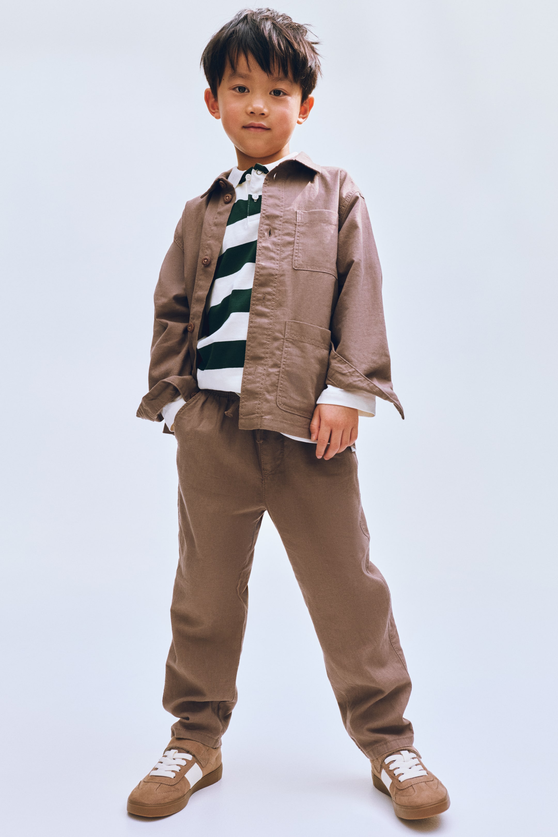 View larger image: Linen-blend trousers - Brown - Kids | H&M 1