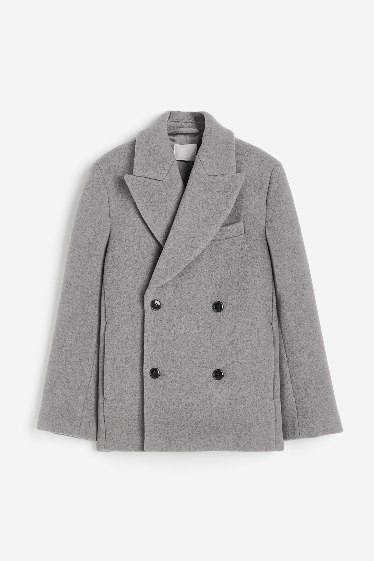 Wool-blend double-breasted jacket - Greige - 2