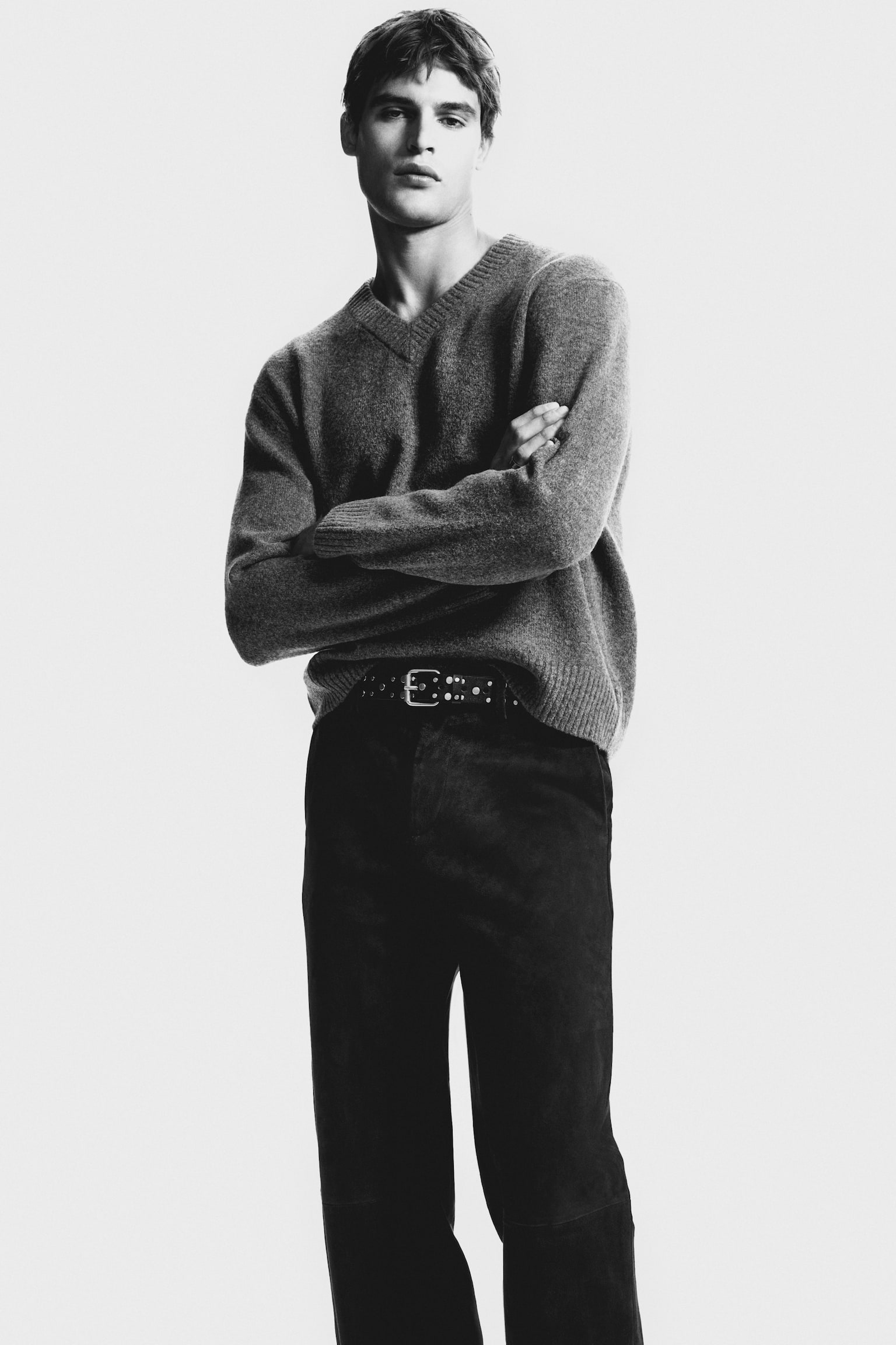 Relaxed Fit Suede trousers - Dark brown - 6