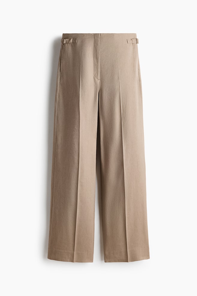 Tailored linen-blend trousers - Dusty mole - 1