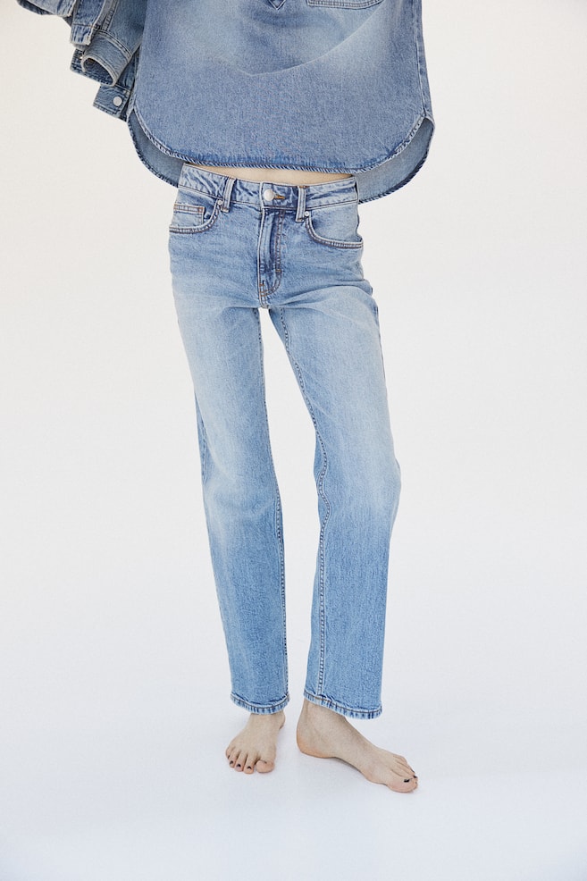 Slim High Jeans - Lys denimblå/Denimblå - 3