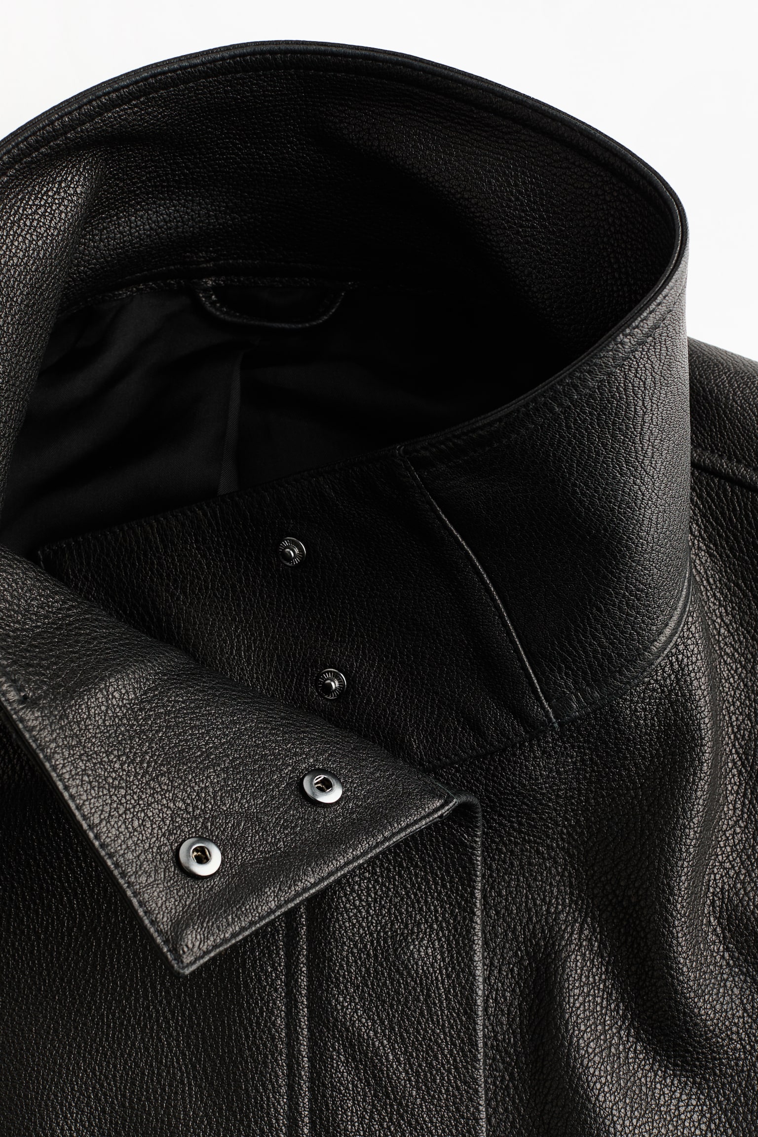 Peplum leather jacket - Black - 5
