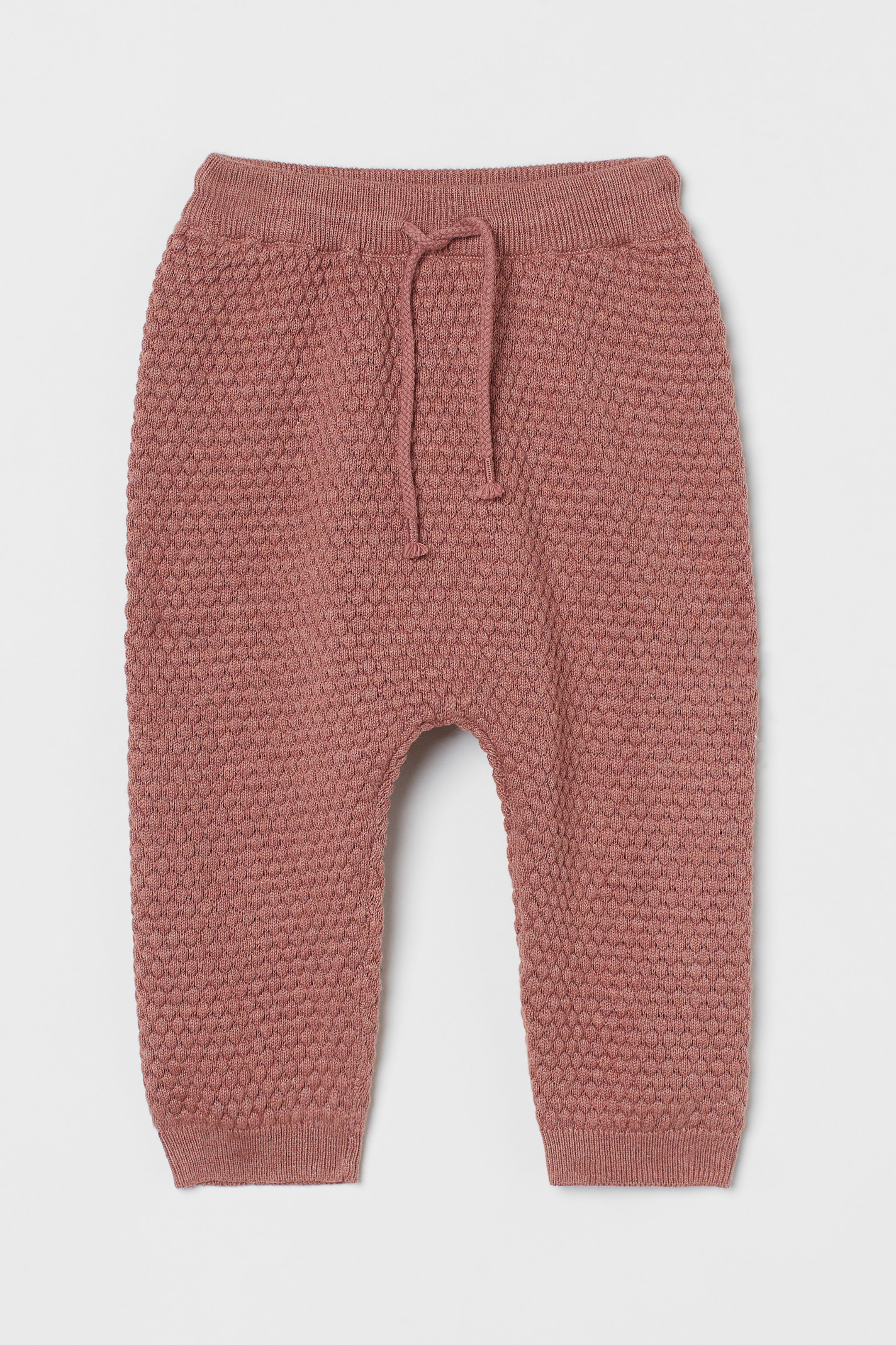 Vis større bilde: Strukturstrikkede bukser - Gammelrosa - Kids | H&M NO 1