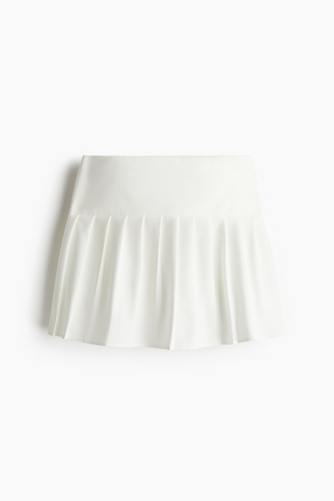 Pleated Mini Skirt - White - 1