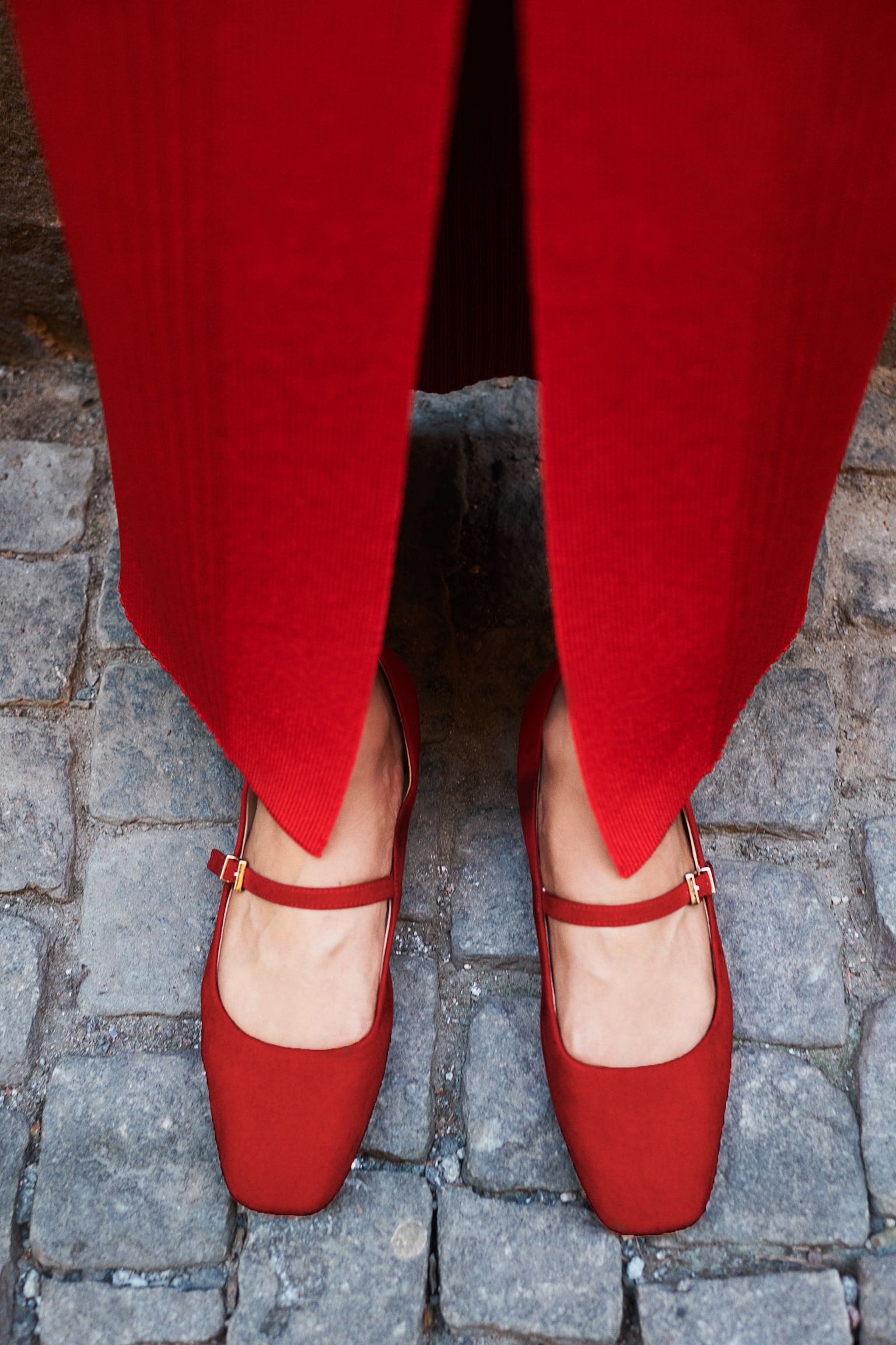 Mary Jane ballet pumps - Bright red/Black/Greige - 1