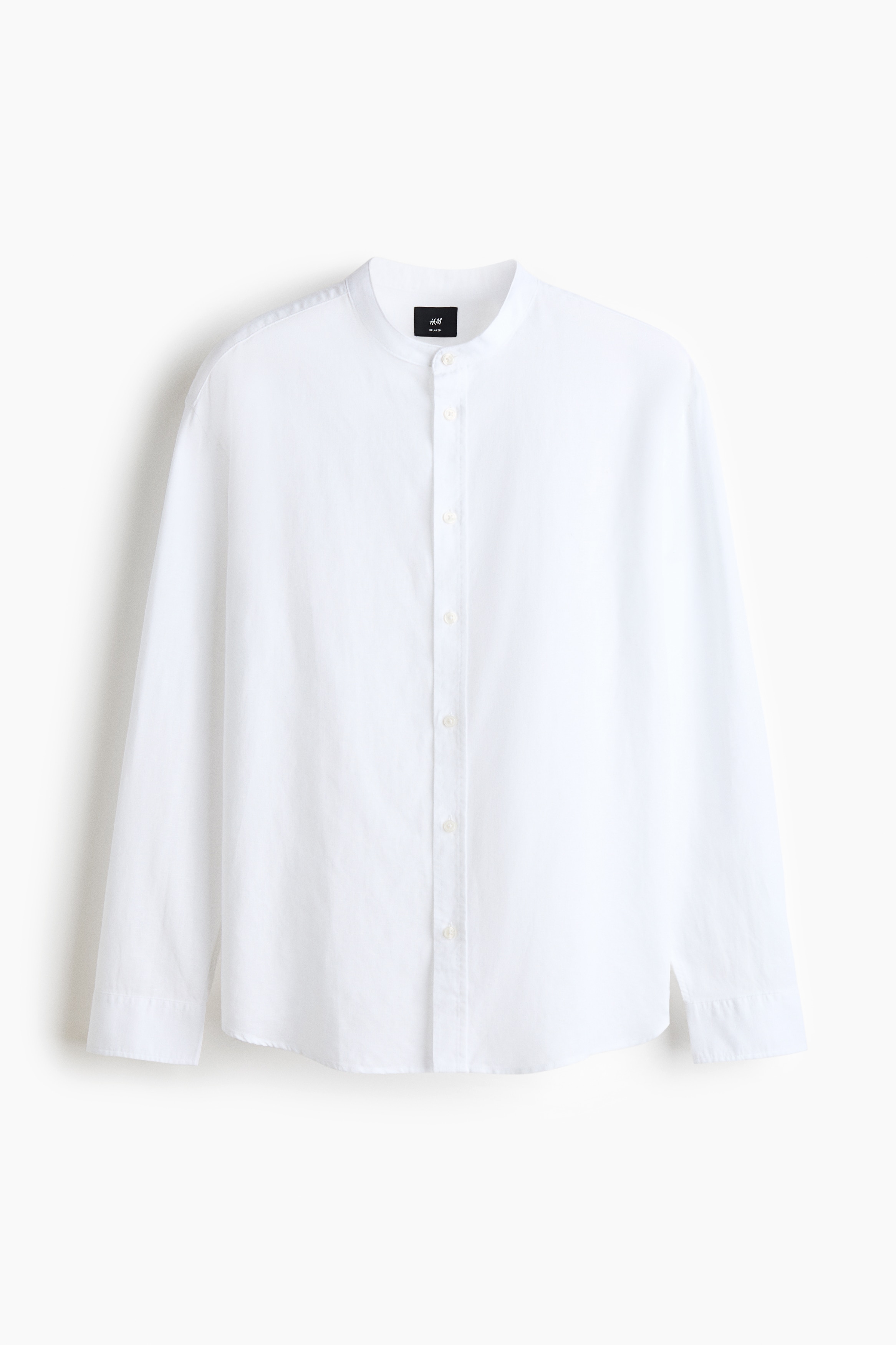 Relaxed-Fit Linen-Blend Shirt - White/Khaki green/Burgundy