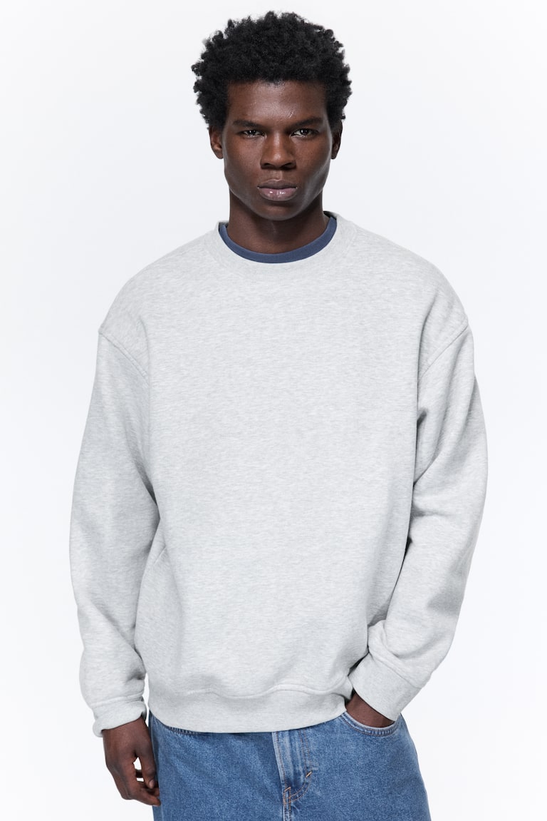 Herr Sweatshirt Retro Mönster Höghalsad Bomull
