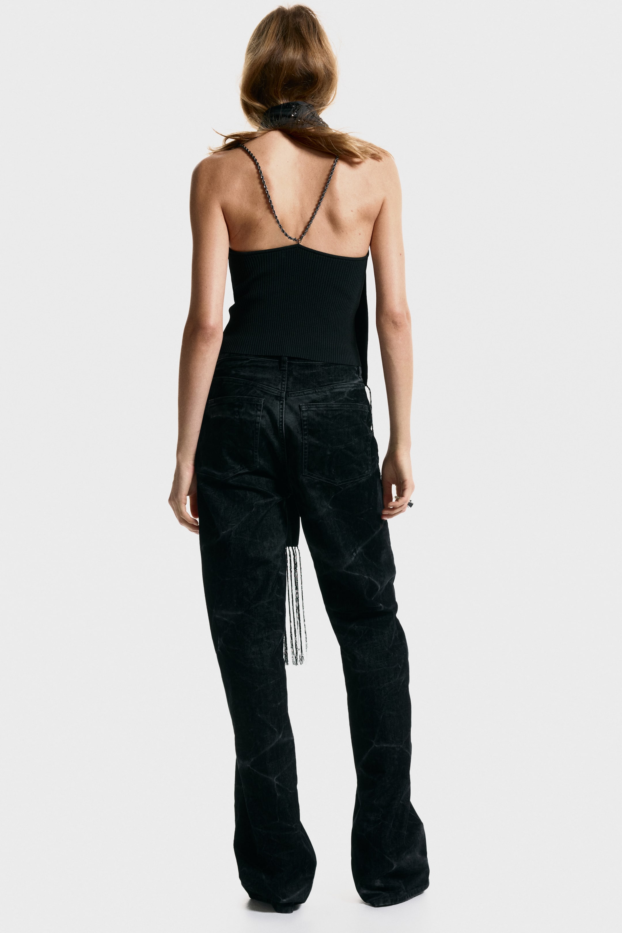 Grotere afbeelding bekijken: Top met kettingdetail - Zwart - DAMES | H&M BE 4