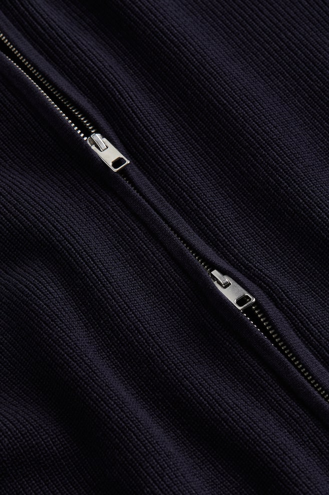Cardigan mit Zipper in Regular Fit - Marineblau/Schwarz/Beige - 7