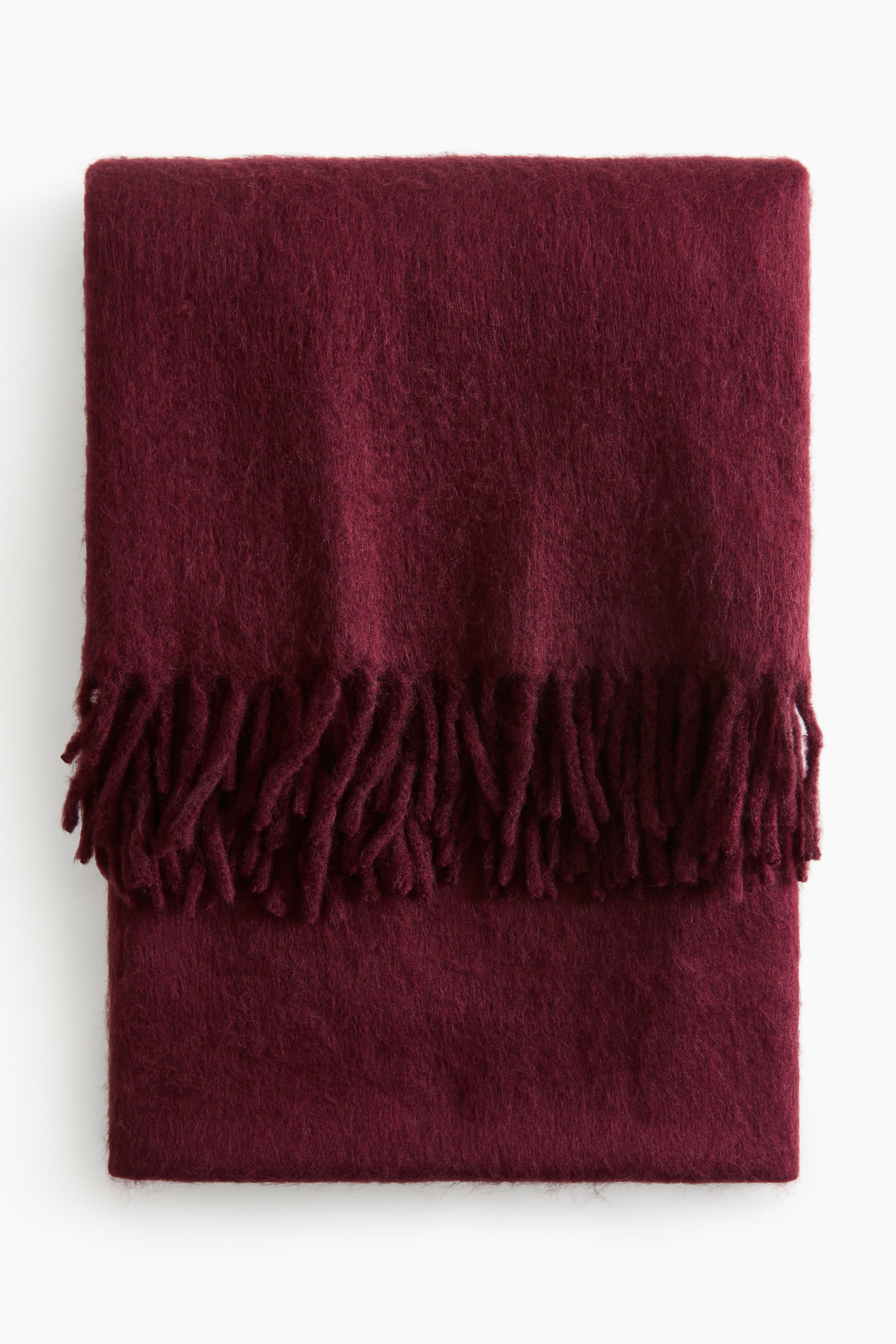 Burberrys バーガンディ フリンジ付きブランケット b4a5fb303102f08262e59e7759a2e0