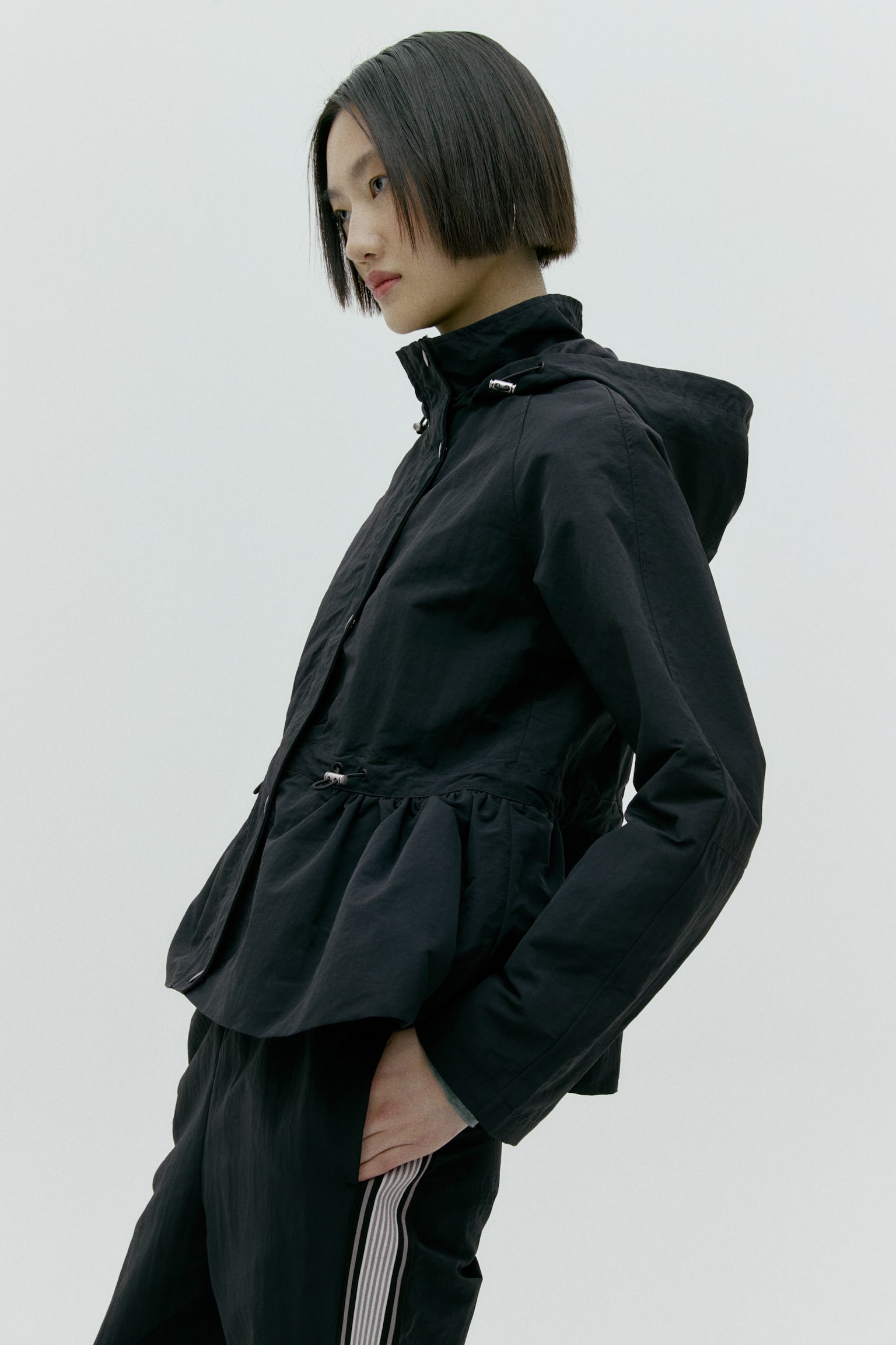 ペプラムウインドブレーカー - ブラック - 7