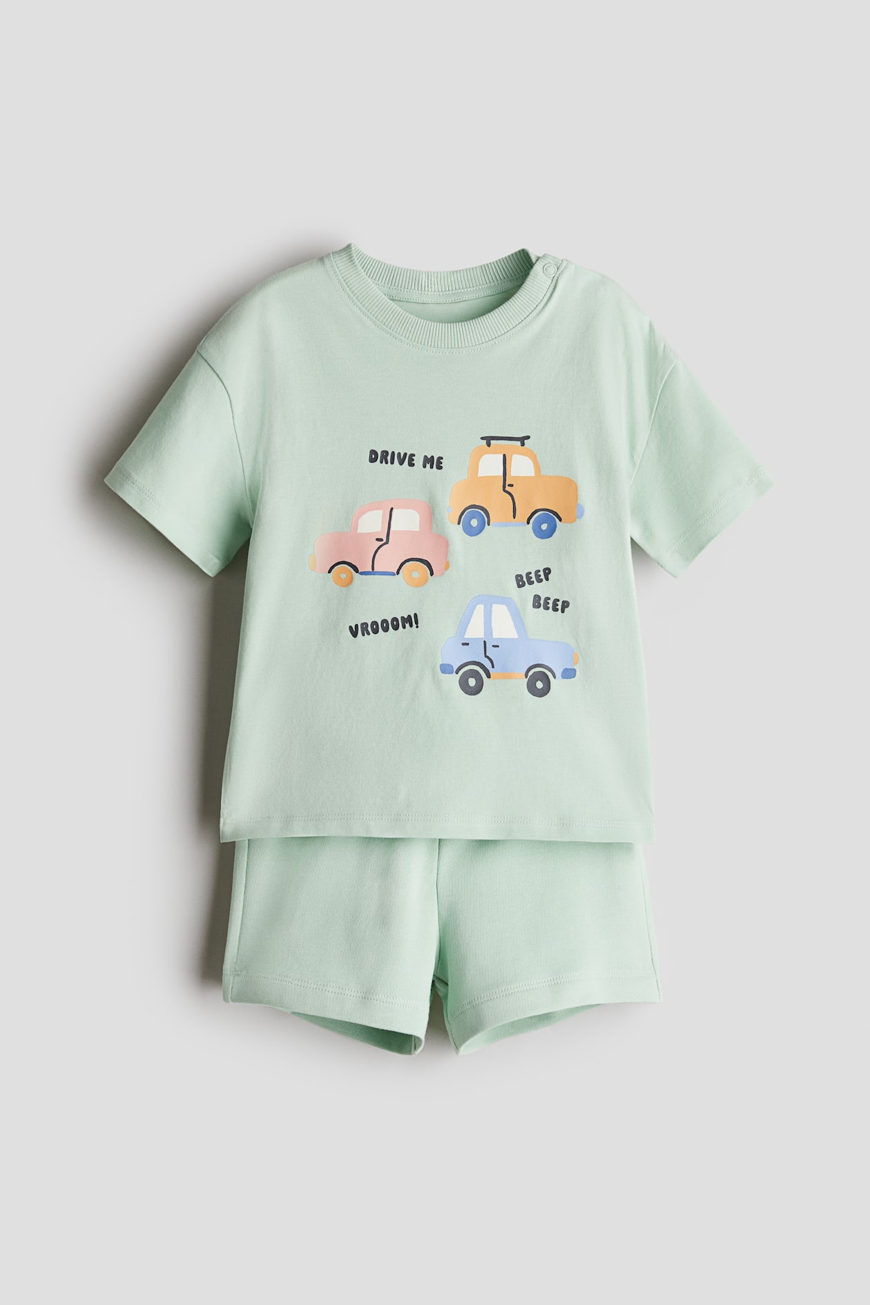 Conjunto de piezas en algodón Verde claro/Vehículos NIÑOS H&M ES