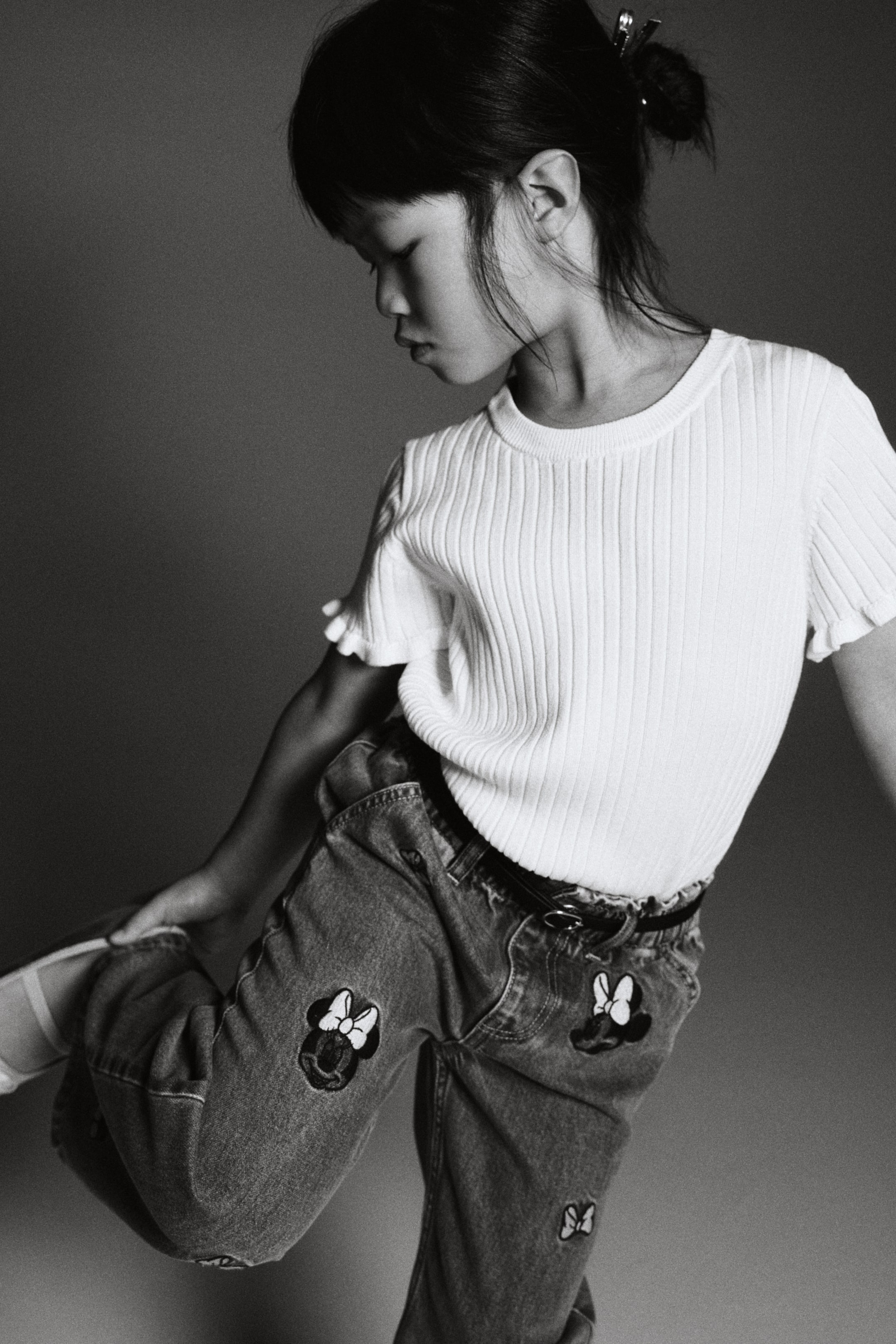 Ampliar la imagen: Wide Leg Jeans con diseño - Azul denim/Minnie Mouse - Kids | H&M MX 3