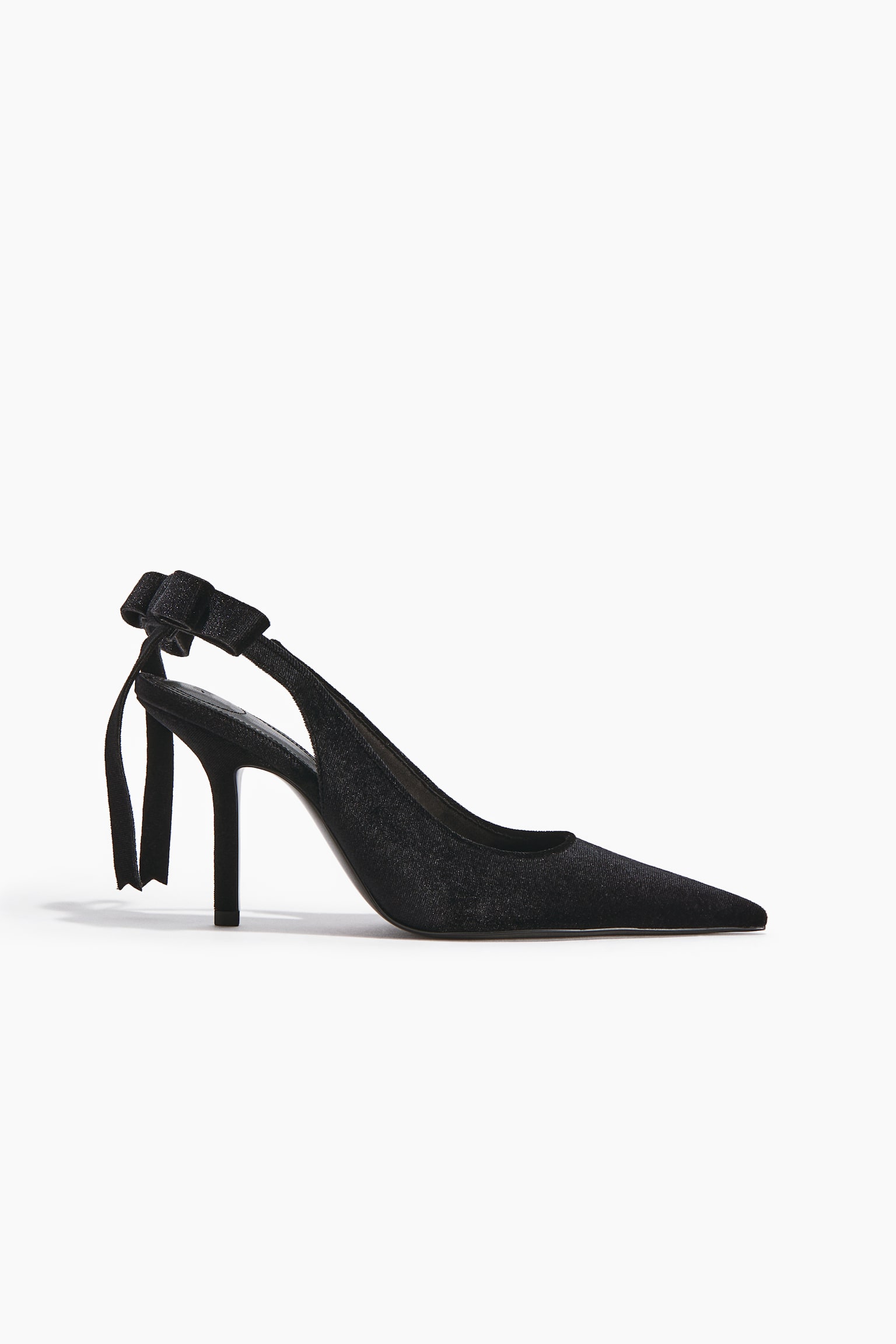 Bow-detail pointed slingbacks - Black - 1