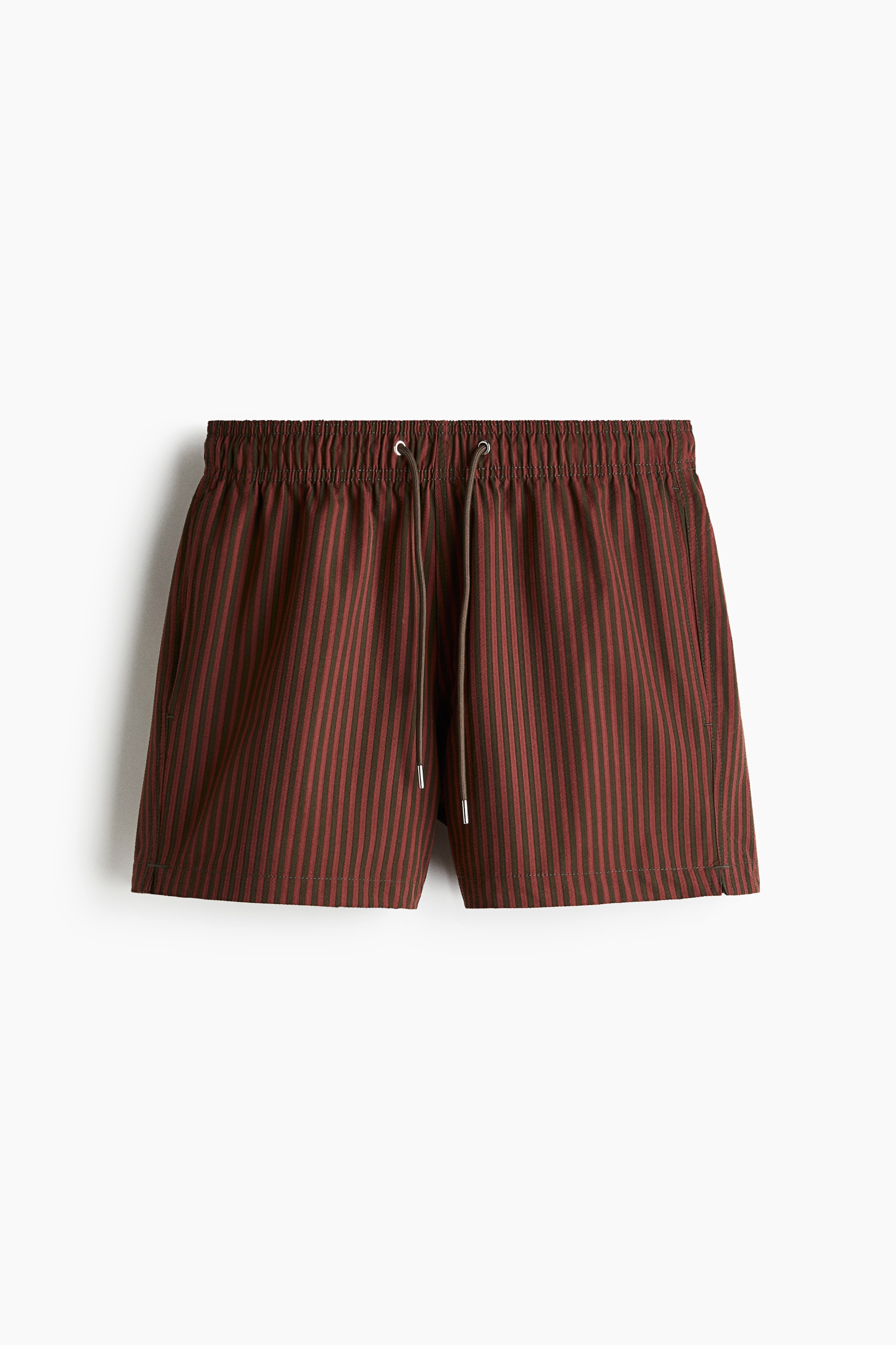 Seersucker swim shorts - Red/black striped