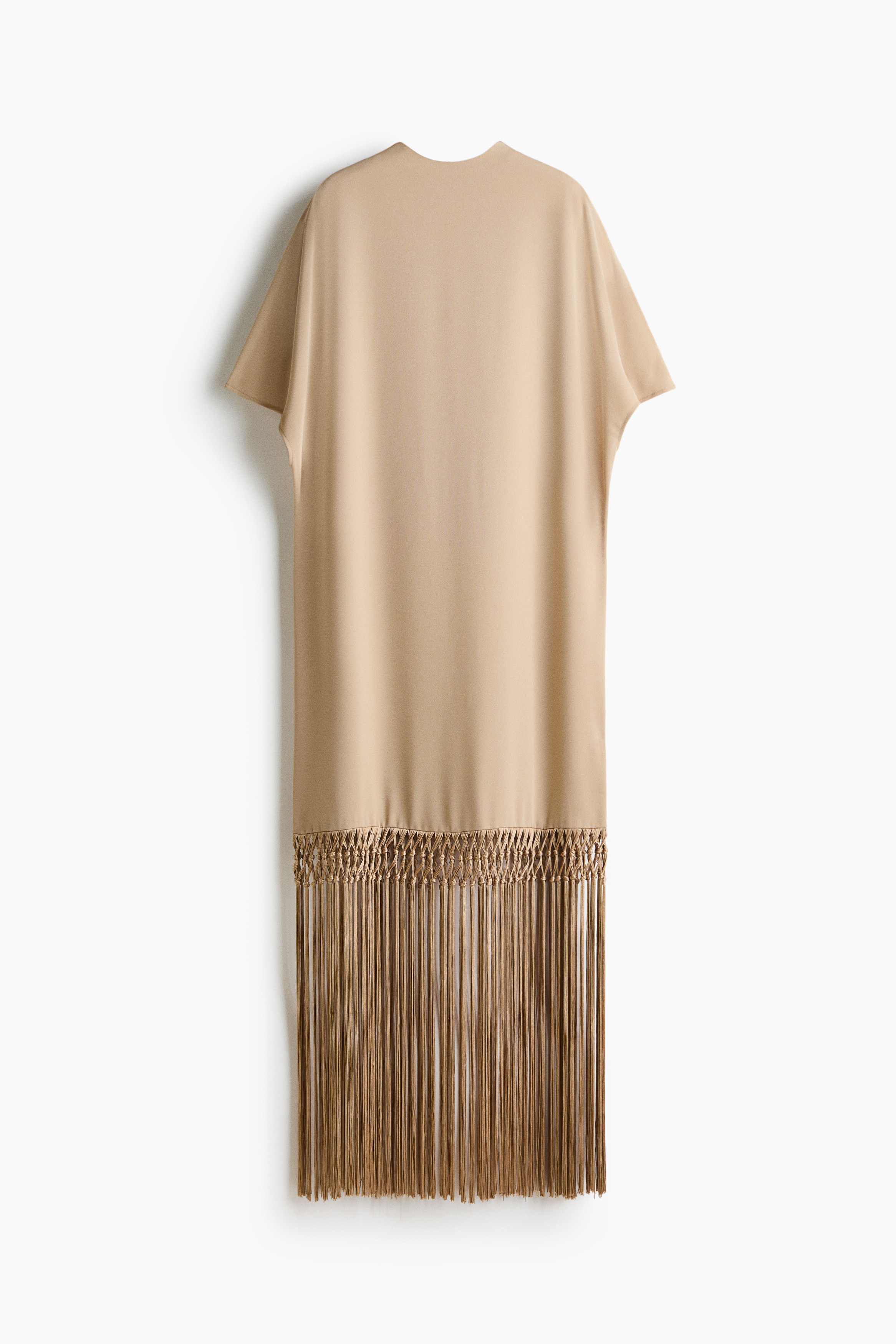 Fringe-trimmed dress - Beige