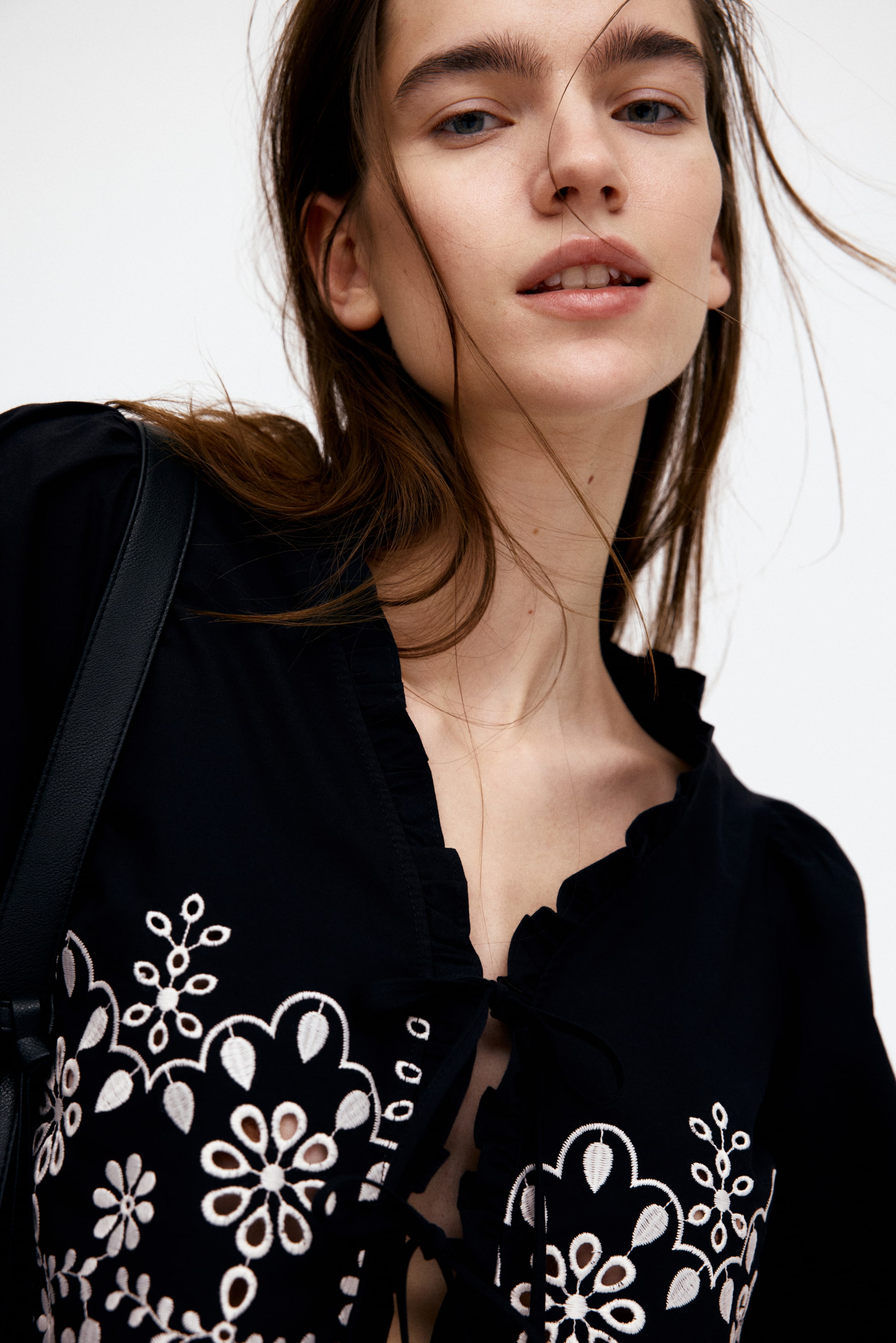 Cotton Blouse with Eyelet Embroidery