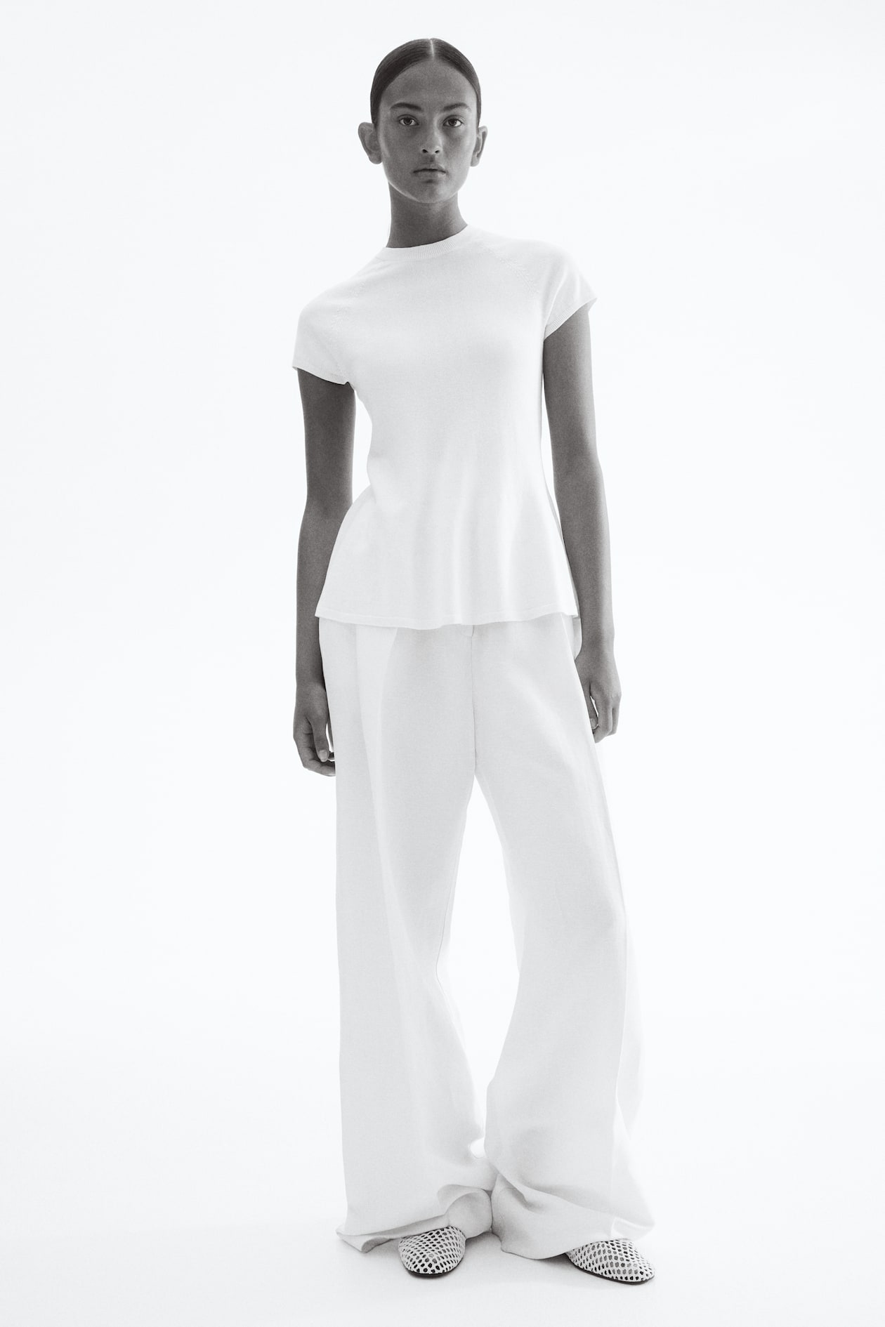 Top péplum en maille fine - Crème - FEMME | H&M FR