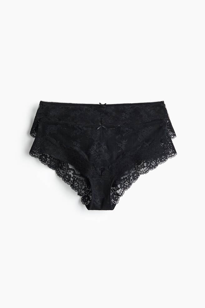 2-pack Panties hipster de encaje - Negro/Rosa - 1