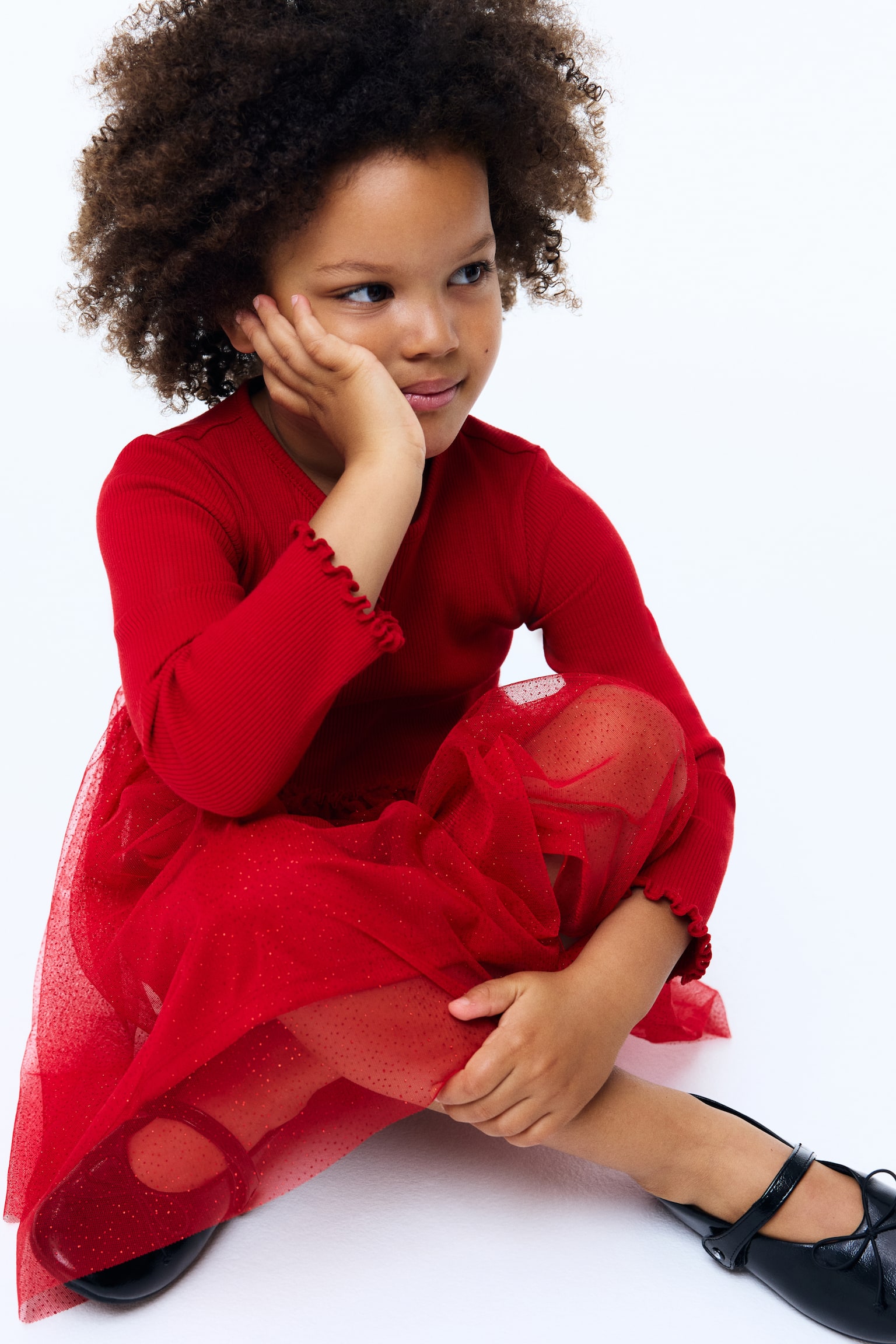 Tulen jurk - Red/Beige/luipaarddessin/Dusty roze/hartjes/Roomwit/Lichtgeel/stippen/Dusty roze/sterren - 3