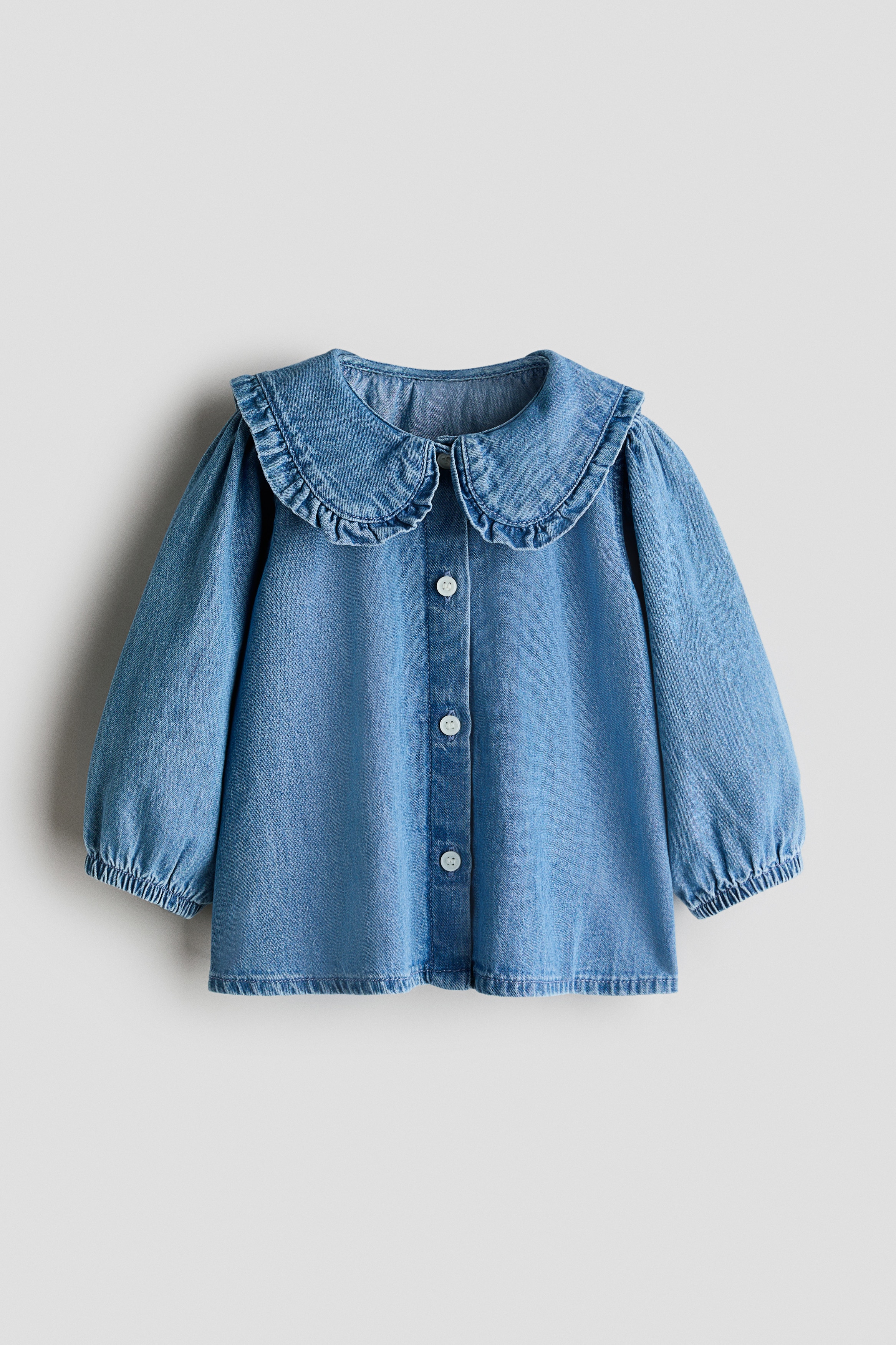 Collared blouse - Denim blue