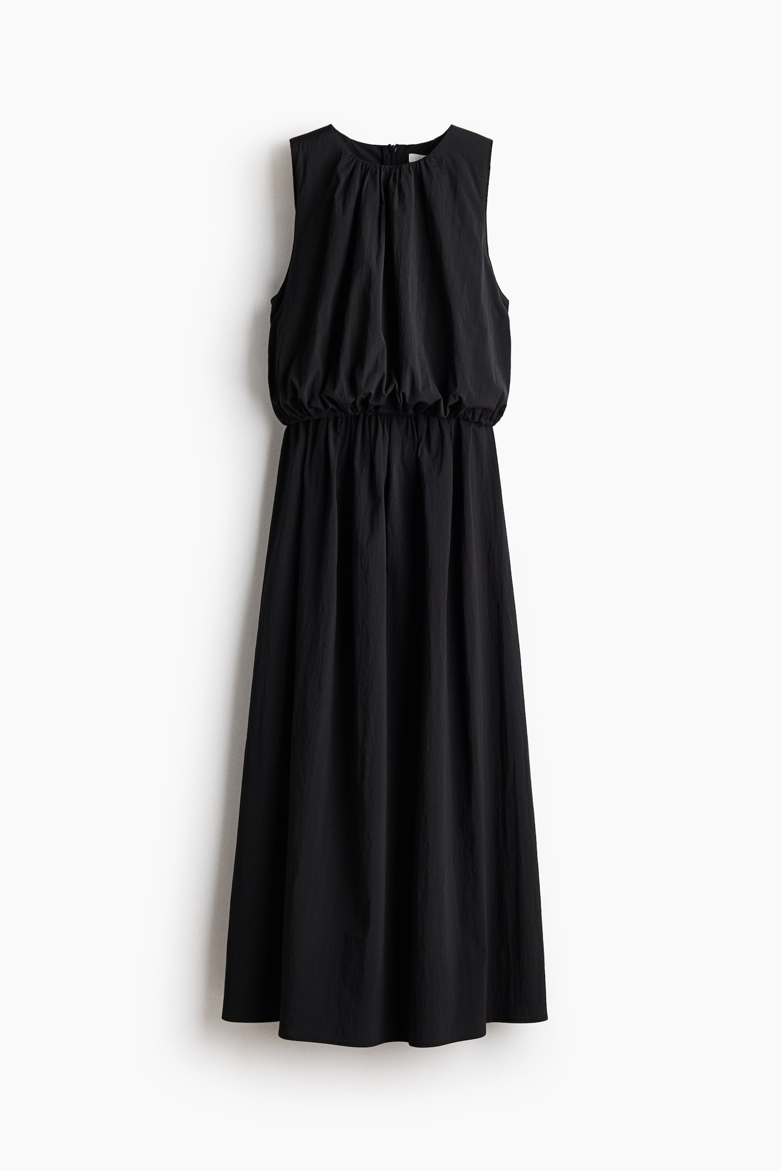 Drawstring-detail dress - Black/Beige - 1
