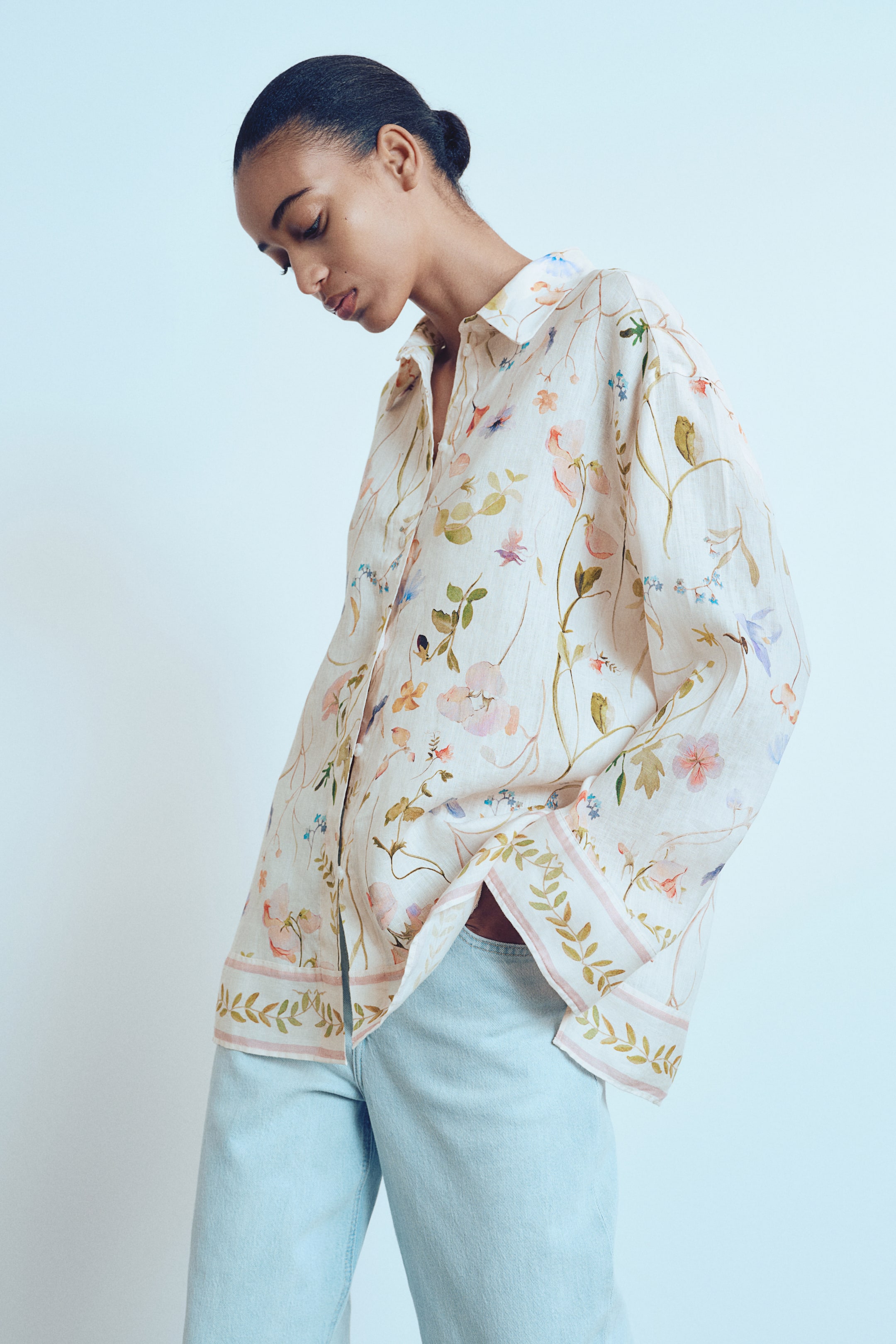 Patterned Linen Shirt