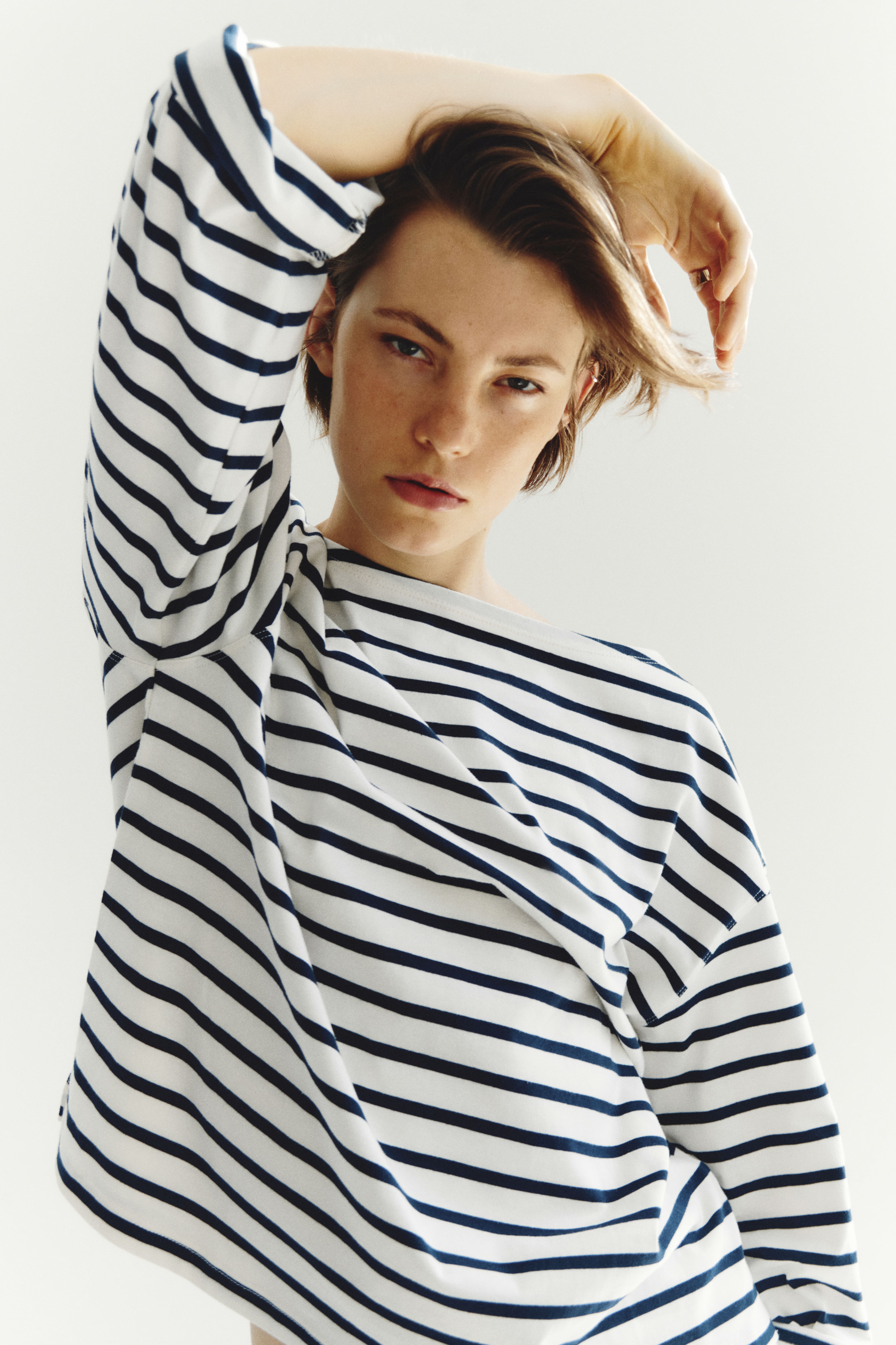 Long-Sleeved Boat-Neck Top