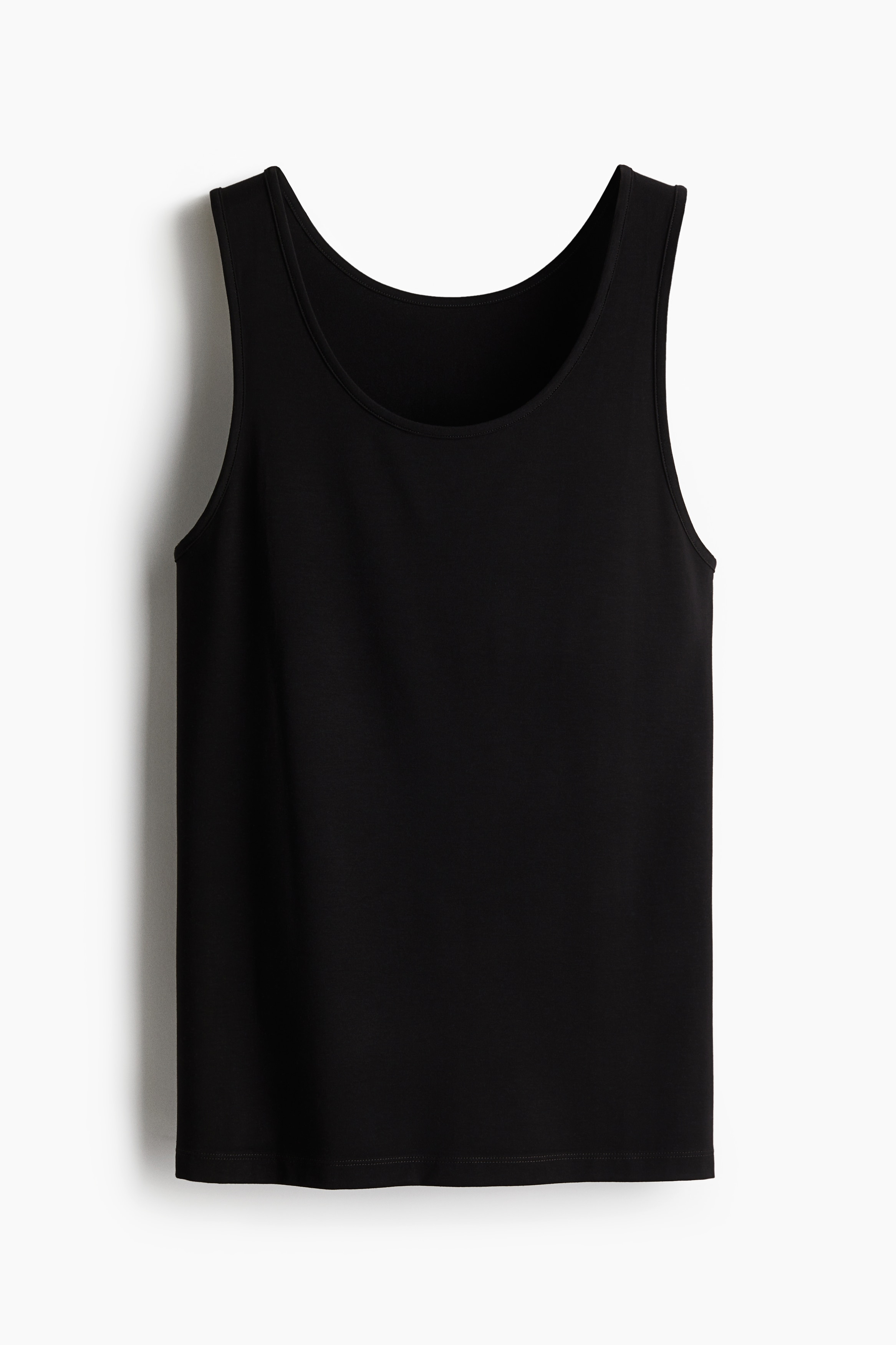 Camiseta sin mangas en lyocell con Lycra® Slim Fit - Negro