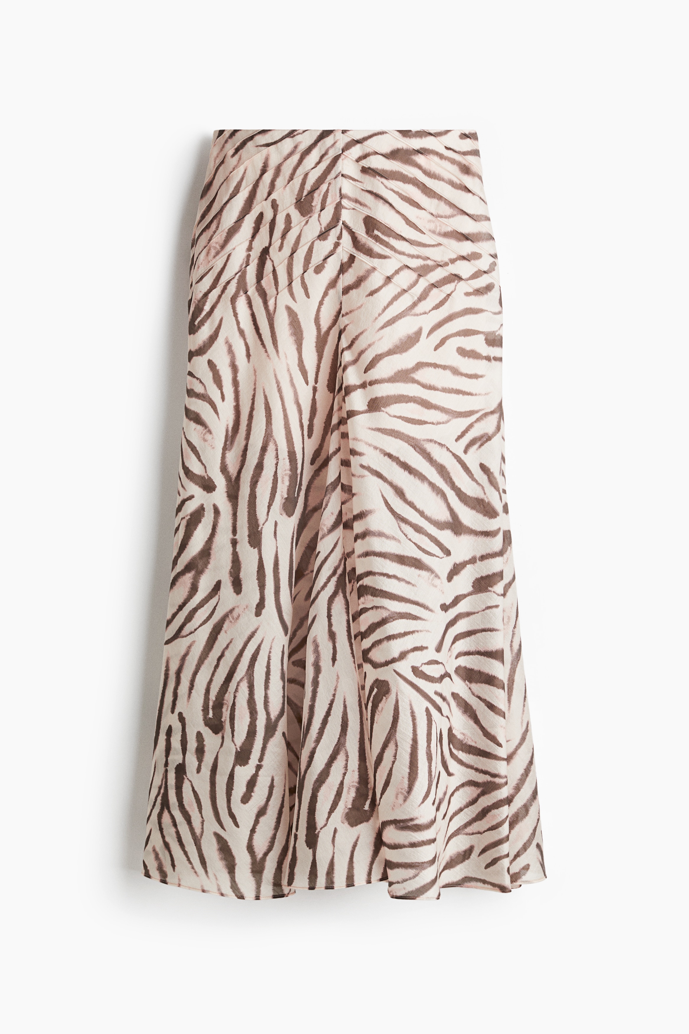 Fustă cu pliuri fine - Bej-deschis/imprimeu zebră