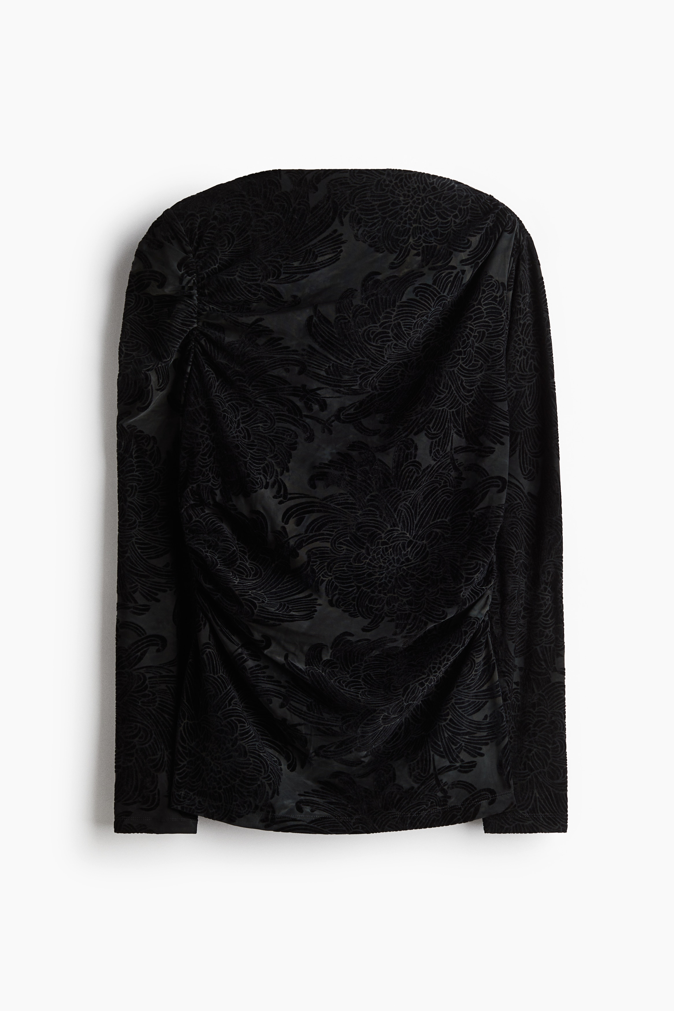 Drapowany top dżersejowy - Czarny