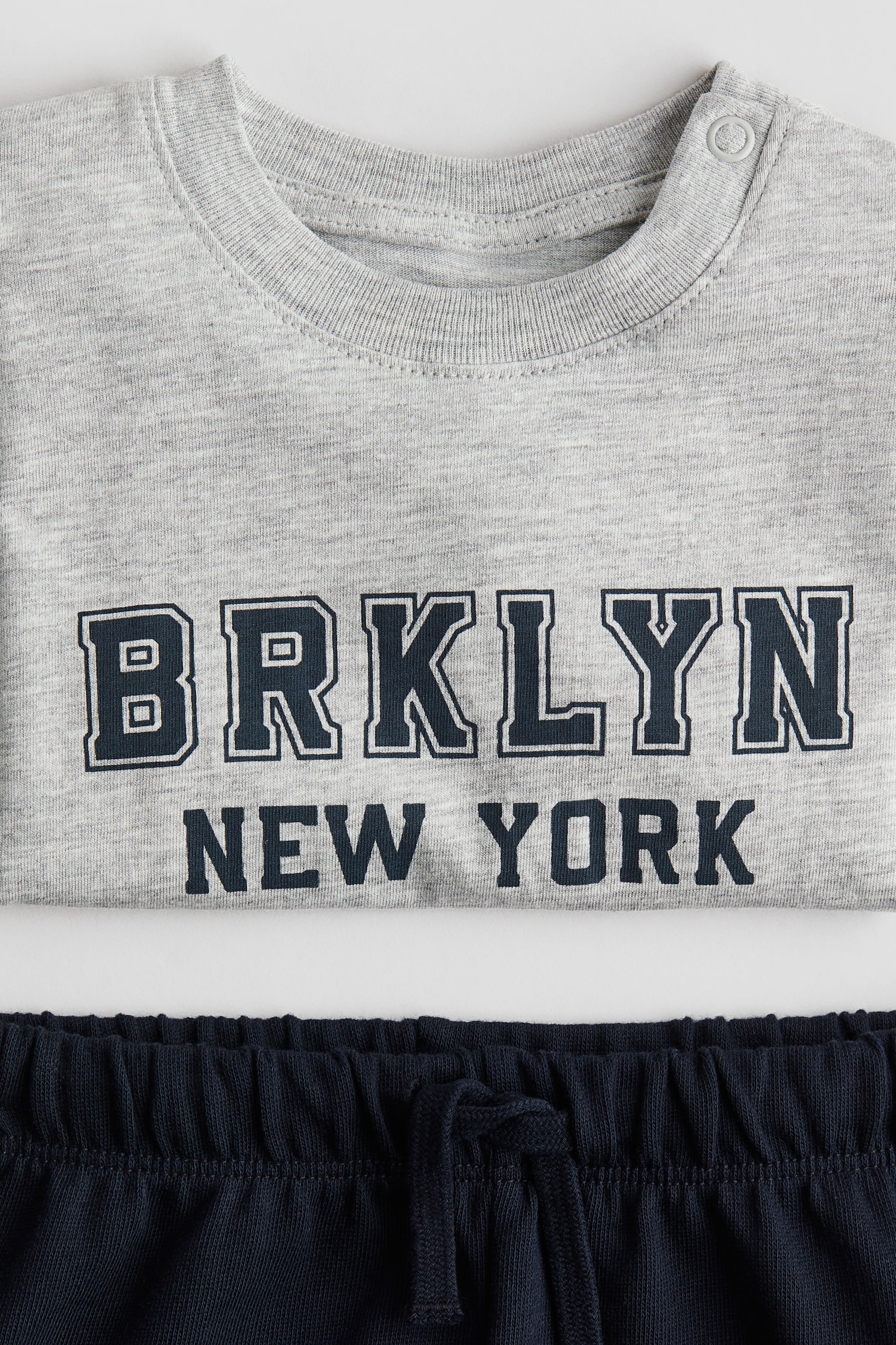 2-piece T-shirt and shorts set - Grey marl/BRKLYN New York - 2