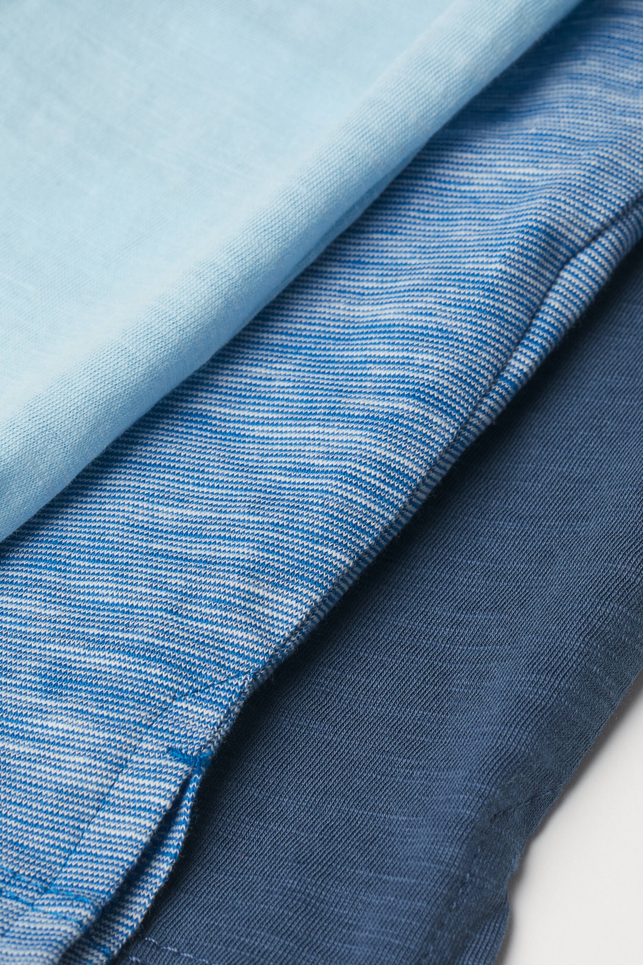 查看大圖: 3件入亨利衫 - 深藍色/淺藍色 - Kids | H&M HK 2