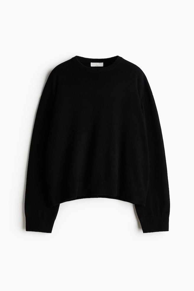 Kaschmirpullover in Feinstrick - Schwarz/Braun/Braun/Knallrot - 1