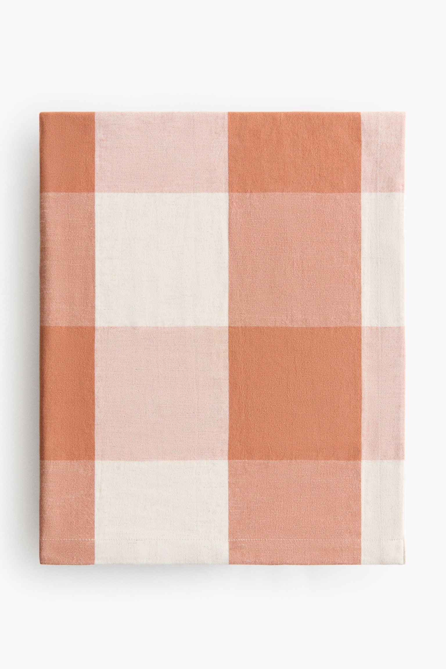 Tovaglia in misto lino - Arancione/quadretti vichy/Beige/righe - 1