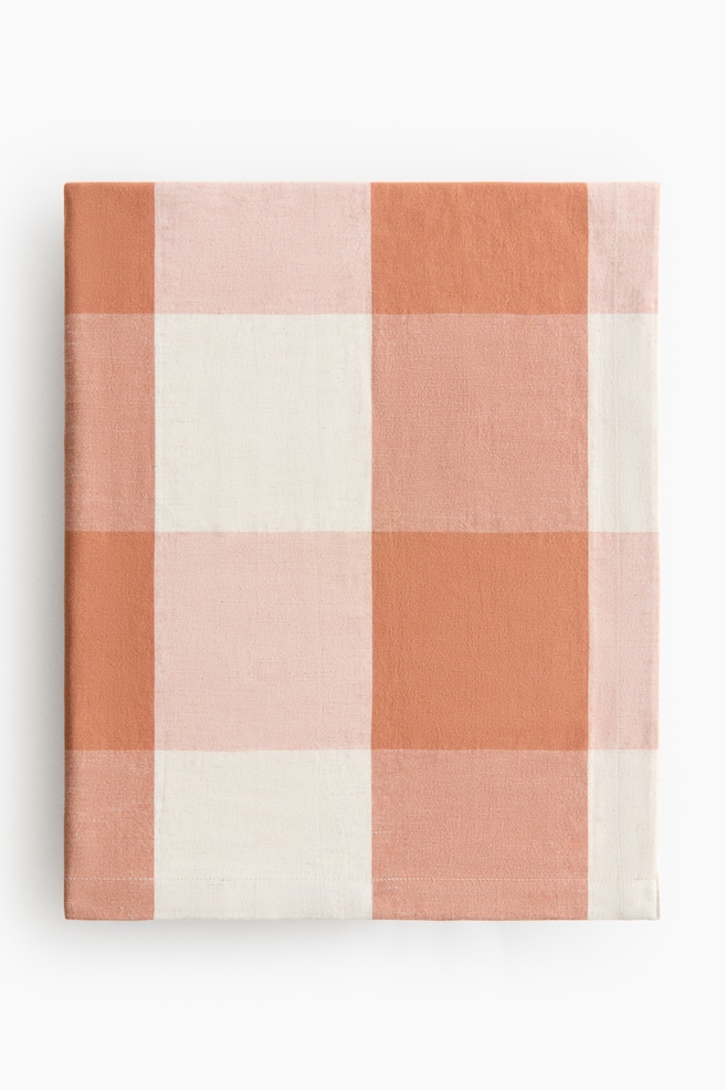 Tischdecke aus Leinenmix - Orange/Gingham-Karo/Khakigrün/Gingham-Karo/Dunkelbraun/Gingham-Karo/Beige/Gingham-Karo/Hellrosa/Gingham-Karo/Beige/Gestreift/Dunkelbraun/Gestreift - 1