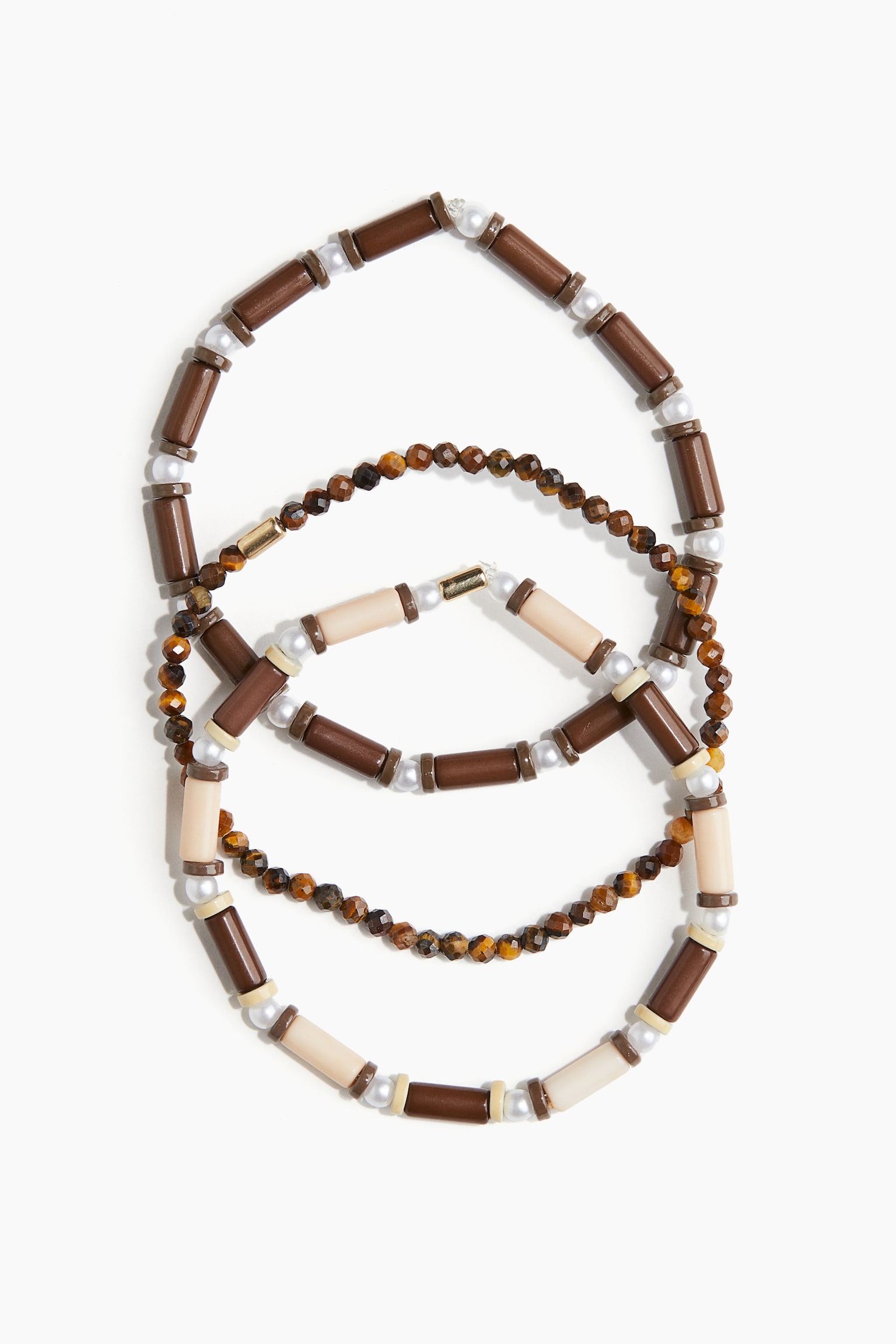 3-pack beaded bracelets - Brown - 1