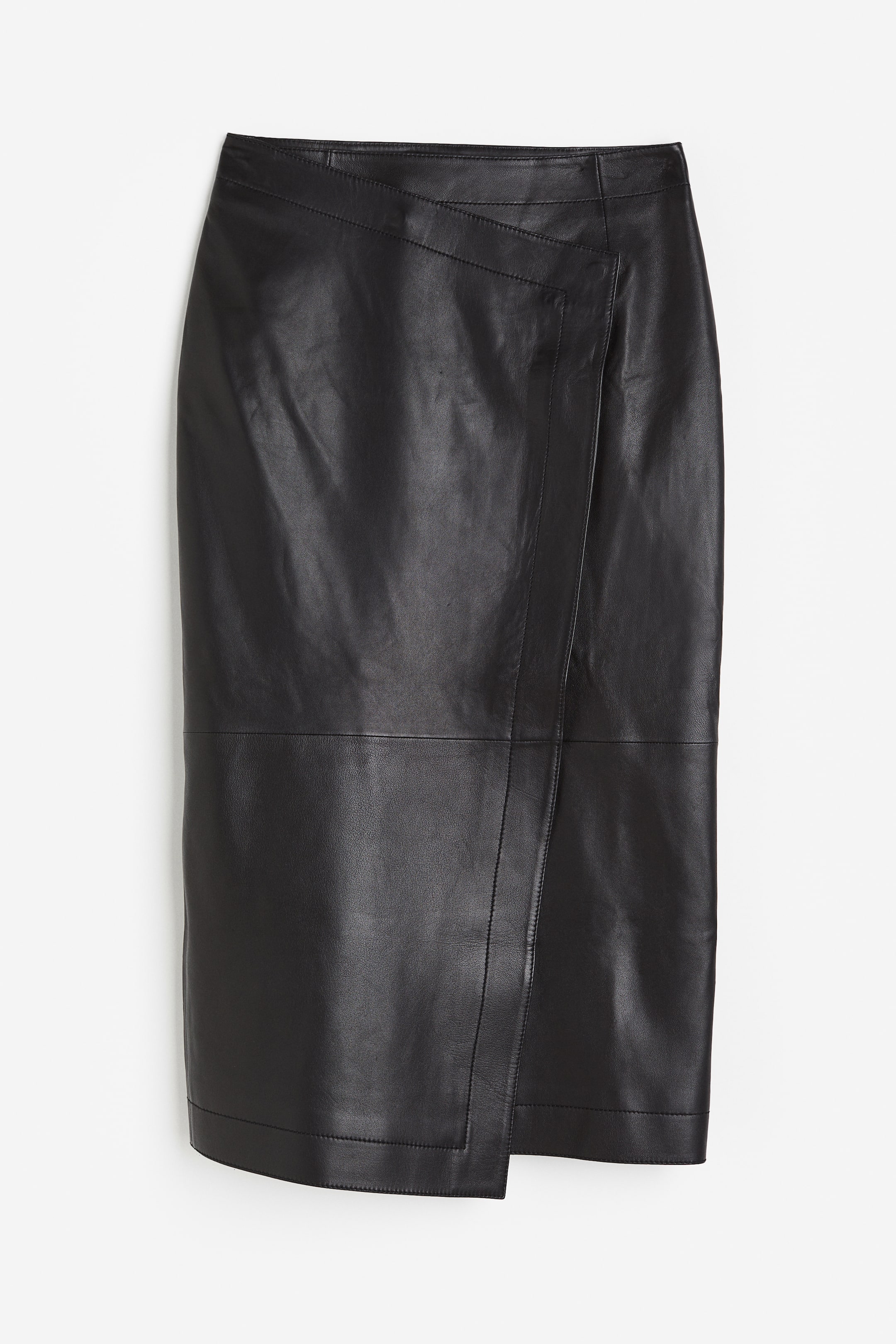 View larger image: Leather wrapover skirt - Black - Ladies | H&M MY 1