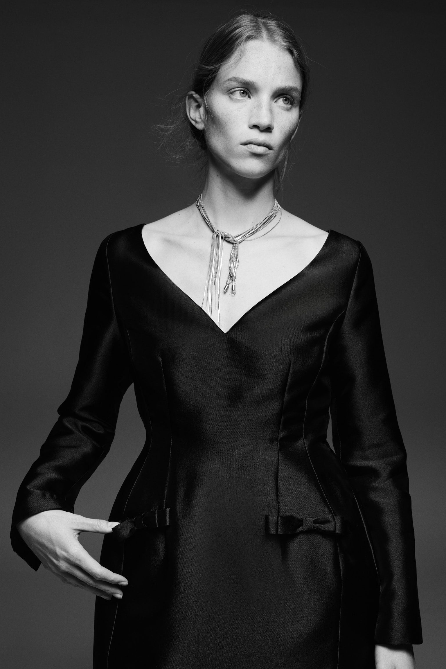 Hourglass twill dress - Black - 3